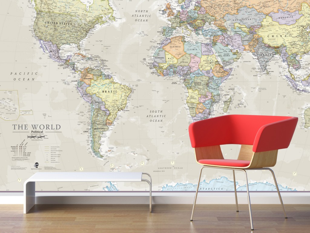 Classic World Map Wallpaper