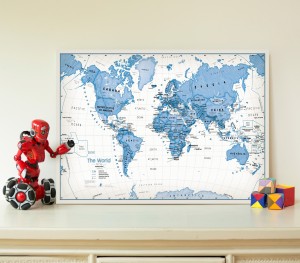 Children’s Art Map of the World - Blue