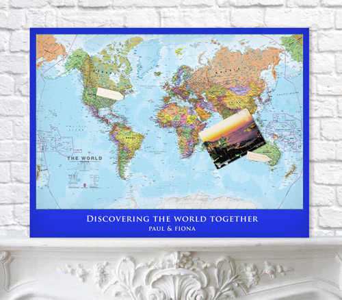 Personalised world travel map