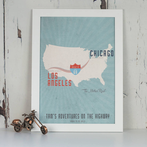 Personalised Route 66 Map Print