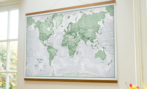 'The World is Art' Wall Map - Green