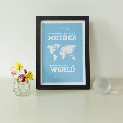 Mother's World Map Print