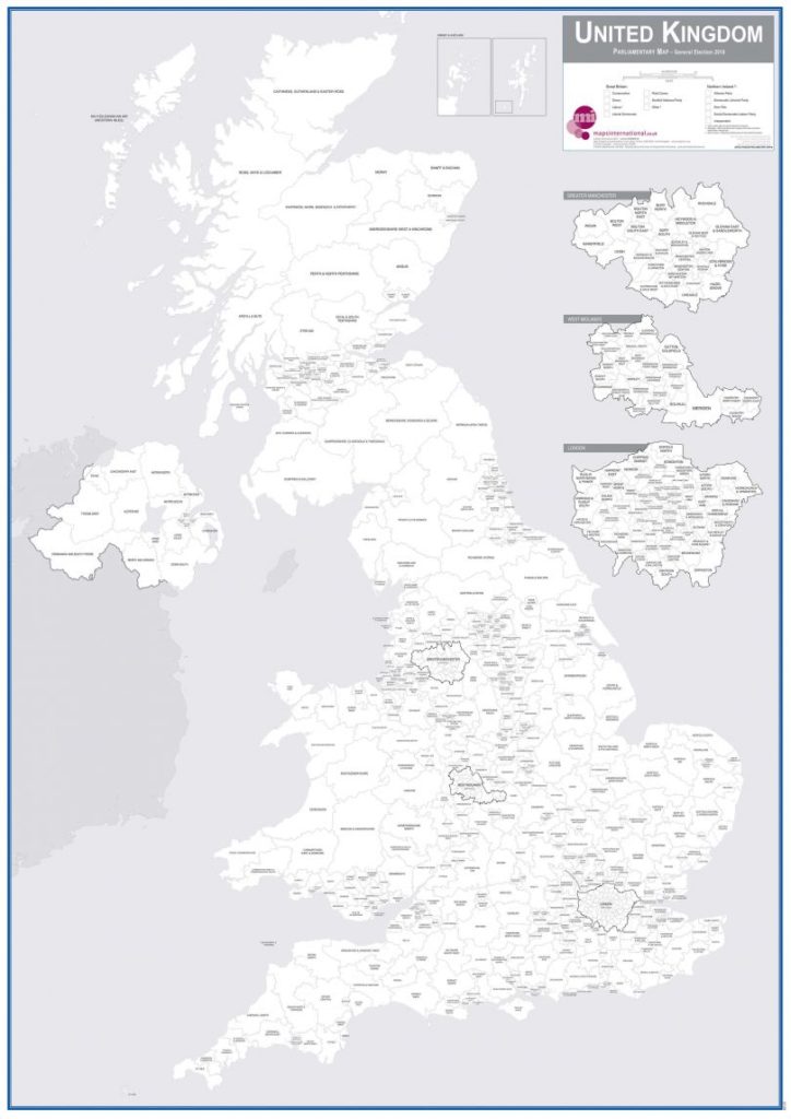 UK Parliamentary Boundary Outline Map image