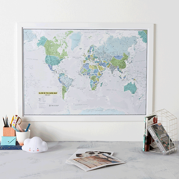 World Map for Kids - Glow in the Dark World Map image