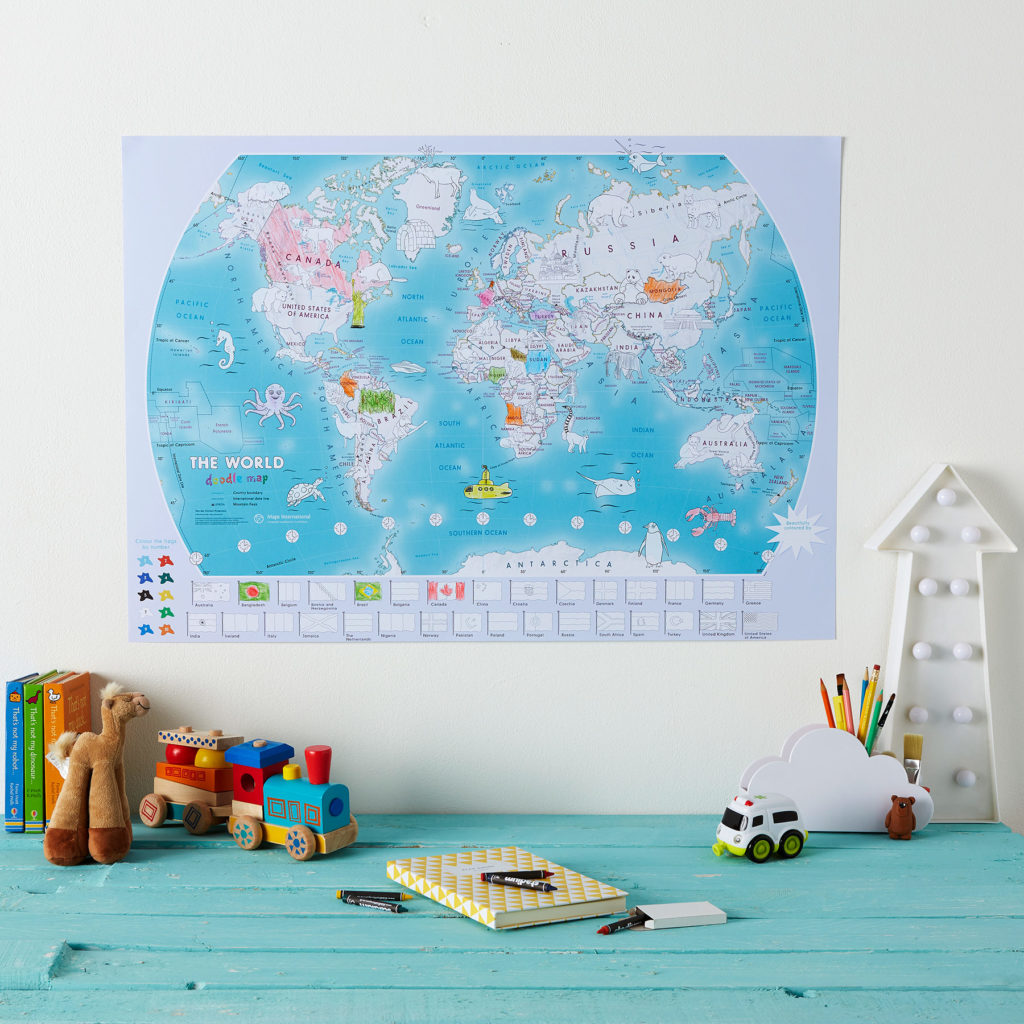Doodle world Map for Children image