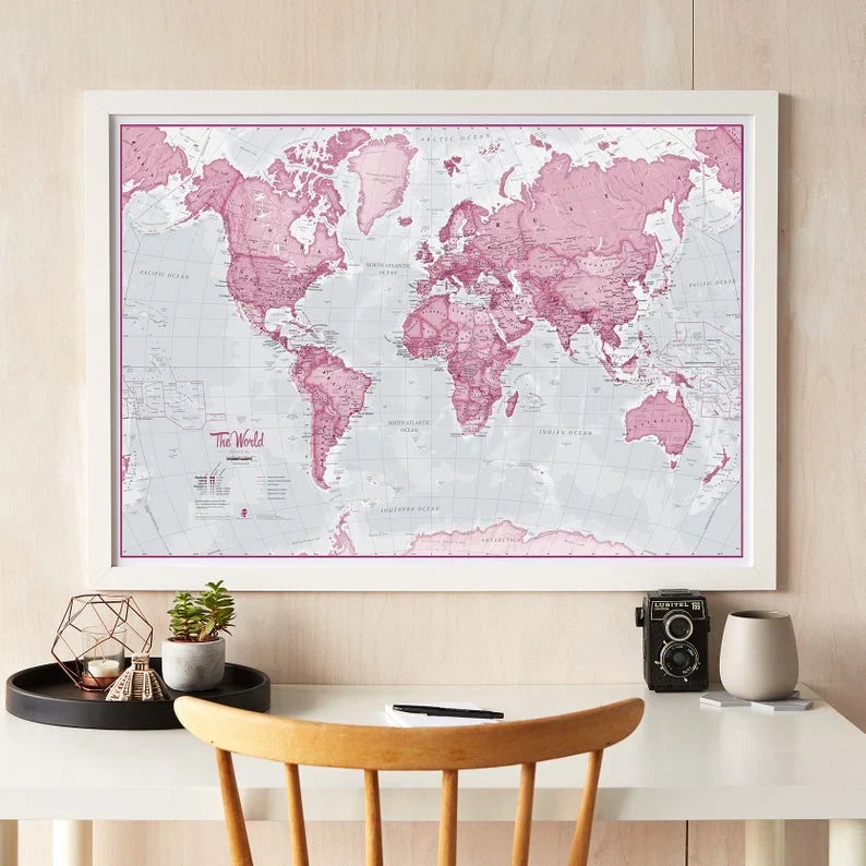 3 colourful wall map styles that will make your work from home hours brighter