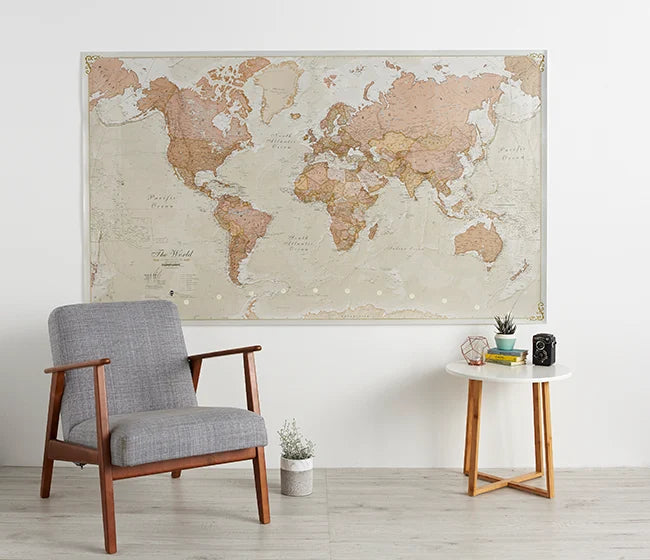 World Map Poster inspiration to make your house feel more like home!