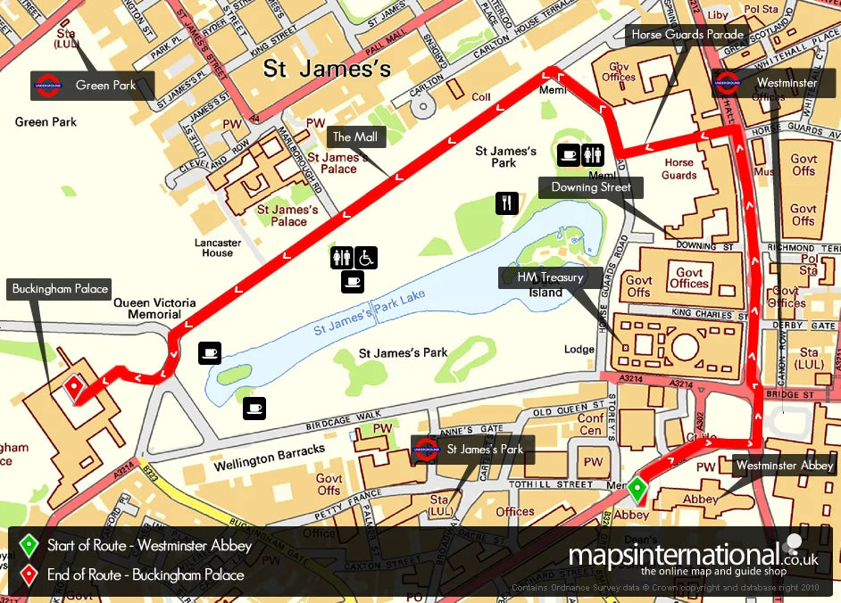 Royal Wedding route map