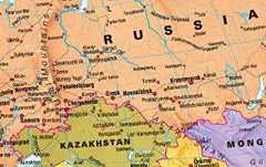 Russia and Kazakhstan mark border