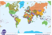 Politically coloured World map.