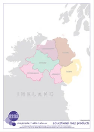 Northern Ireland map with country/ county/ district/ unitary boundaries and names.