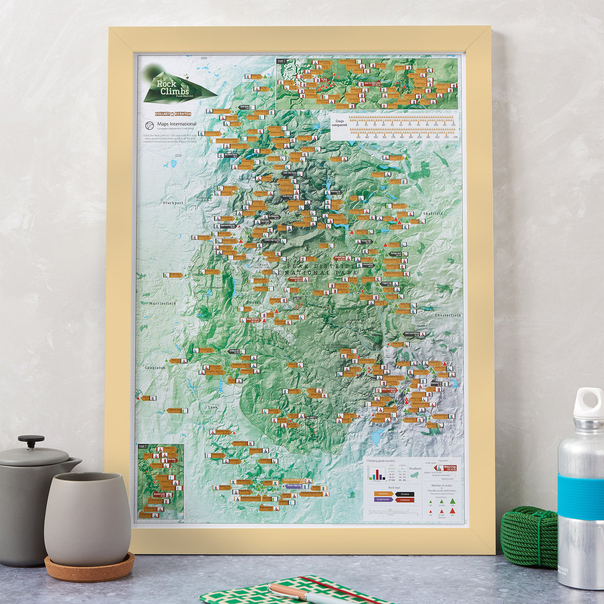 UK01696_S_BWOAK - Scratch Off Peak District Rock Climbs Print