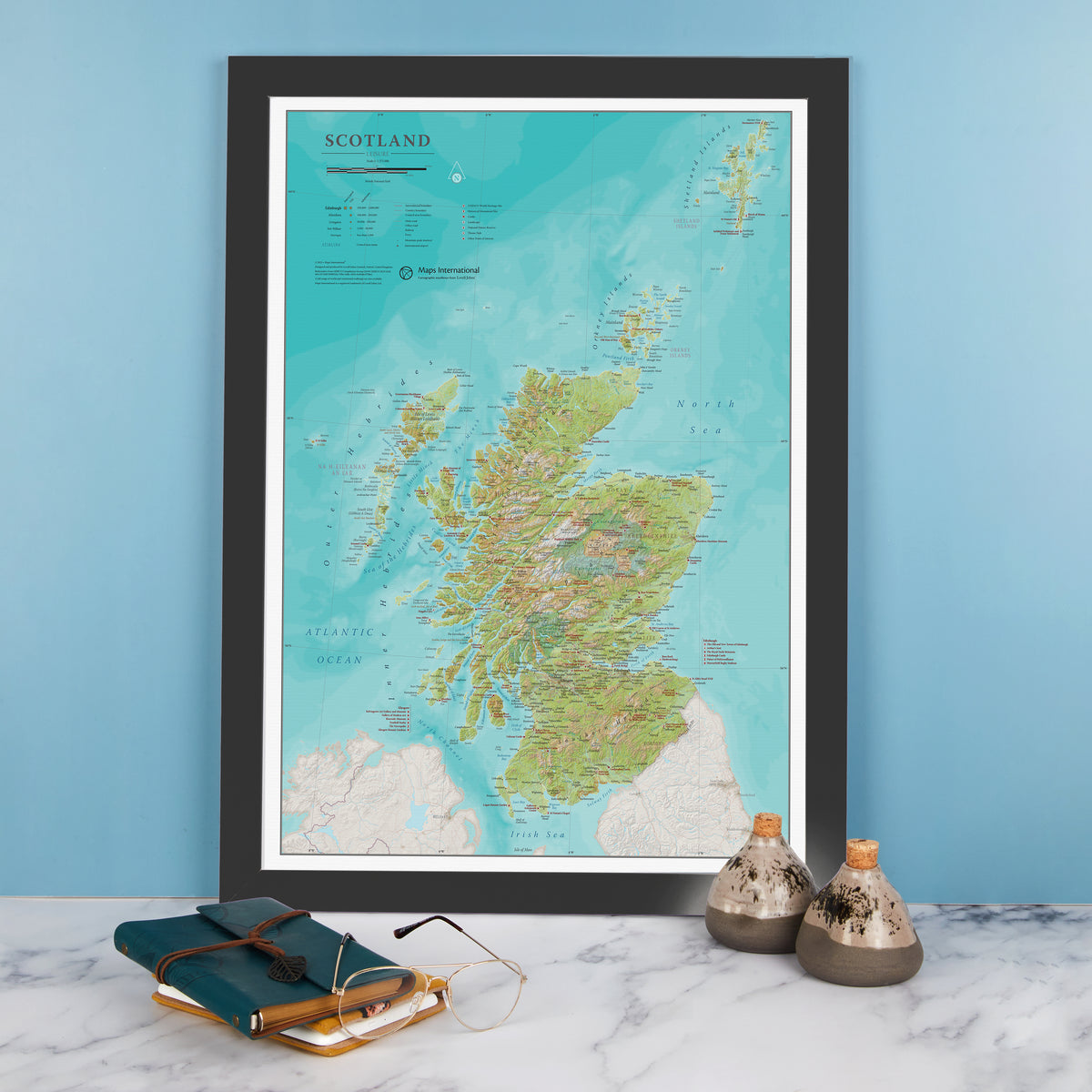 UK01736_S_WDBLA - Travel Wall Map of Scotland