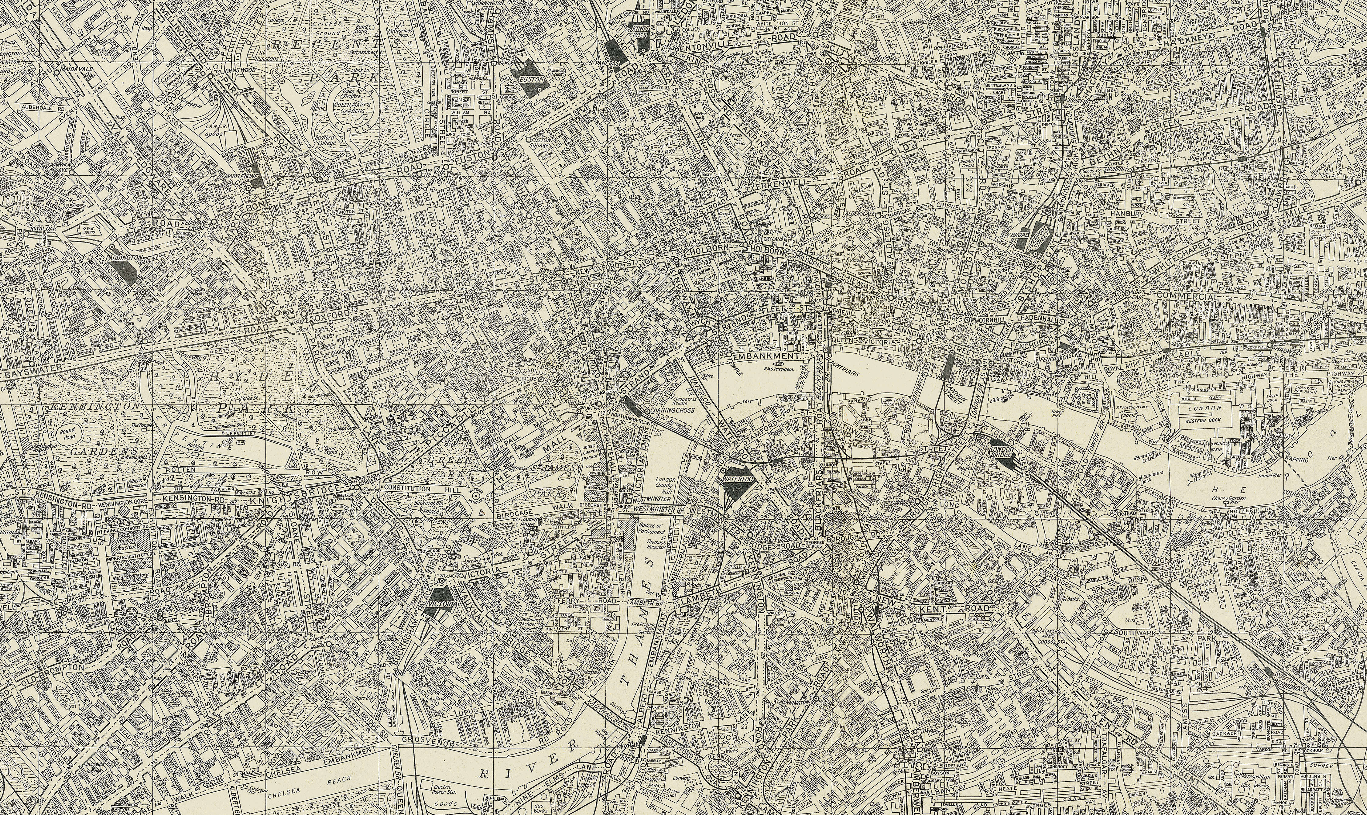 AZ01399_H_CANRL - A-Z Historical Canvas Map Central London