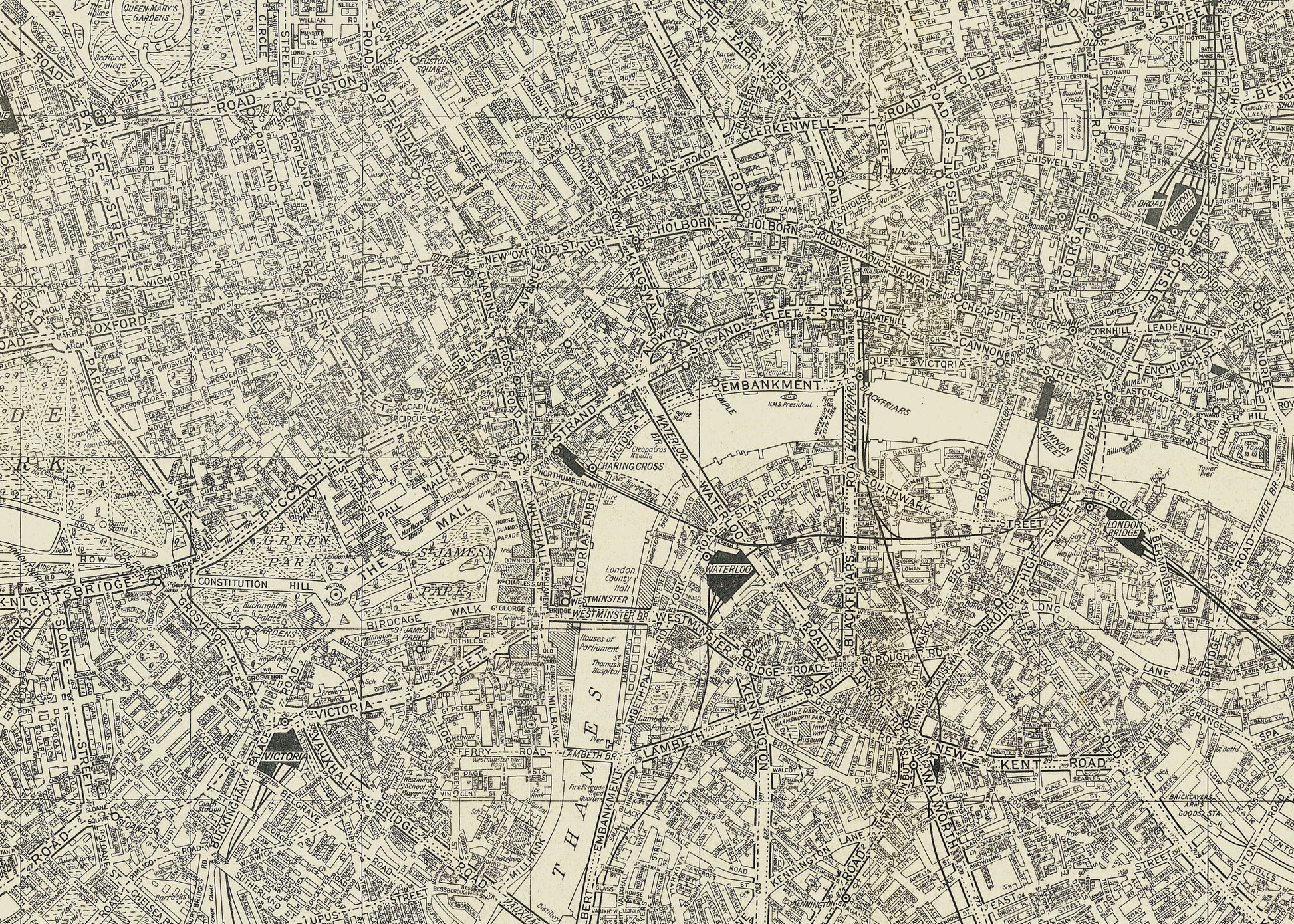 AZ01399_S_CANRL - A-Z Historical Canvas Map Central London