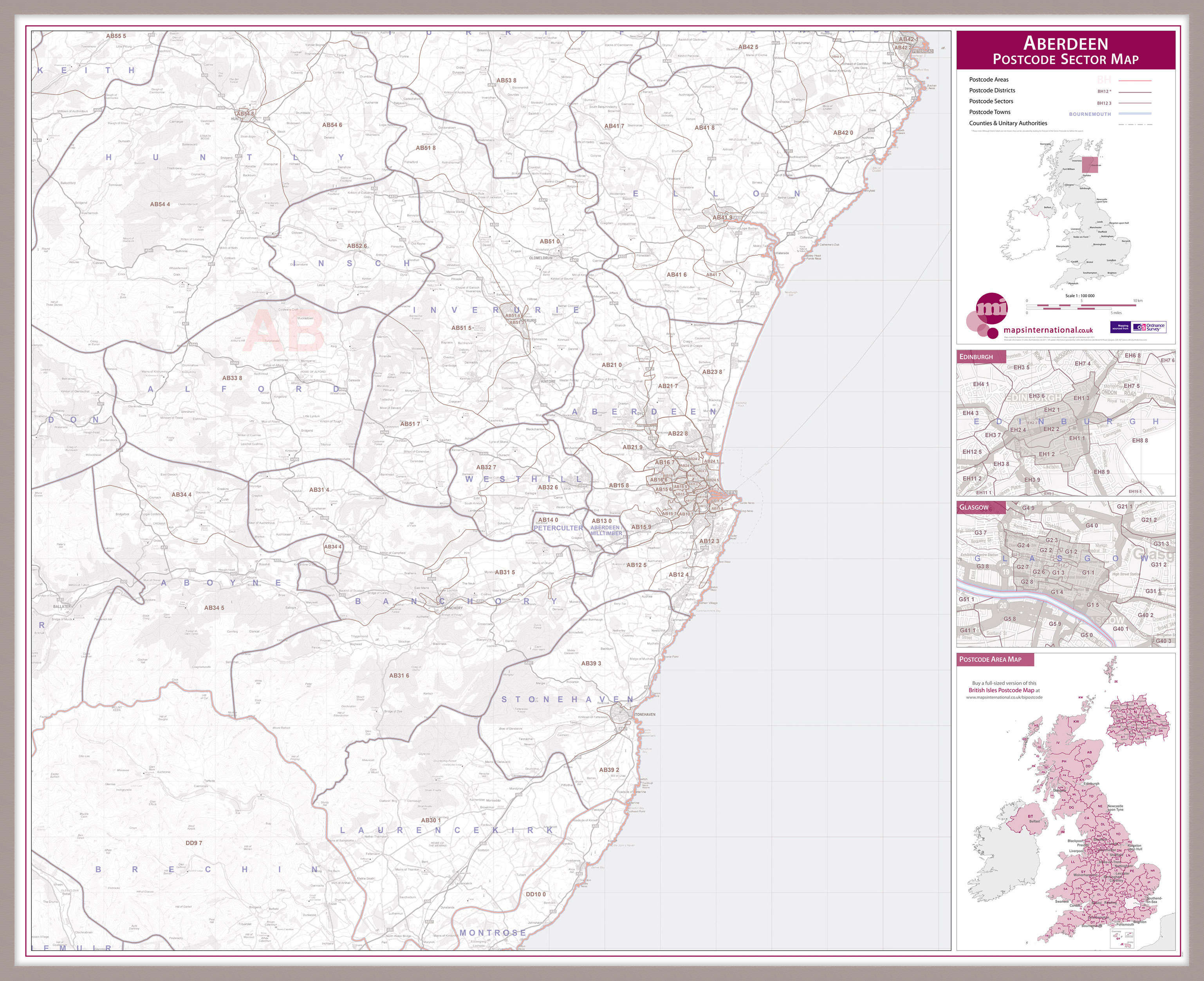 UK00760_L_MGFAL - Aberdeen Postcode Sector Map