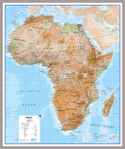 Africa Wall Map Physical Aluminium Frame