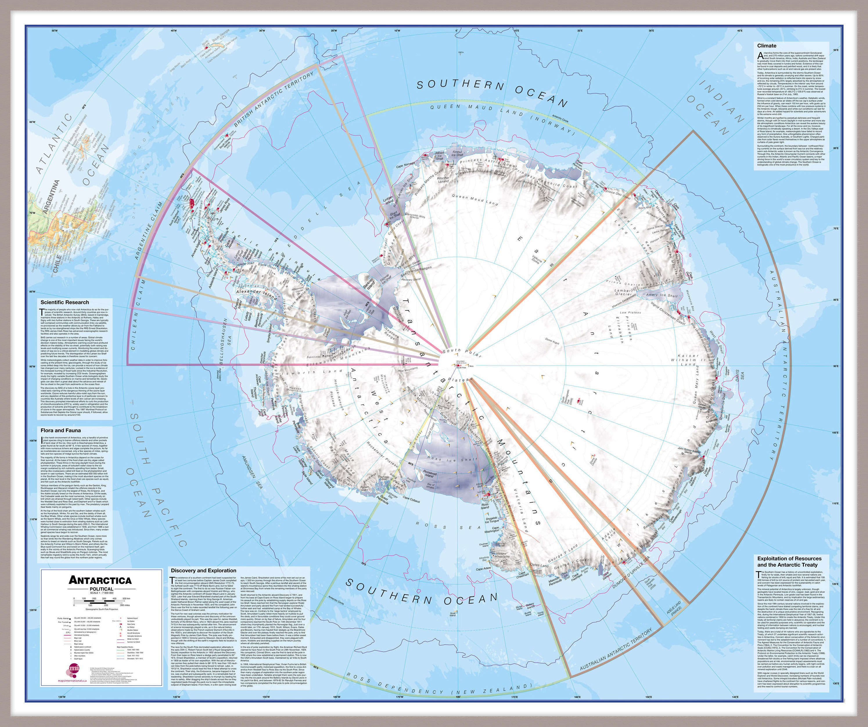 CT00015_H_LBDAL - Antarctica Wall Map Political