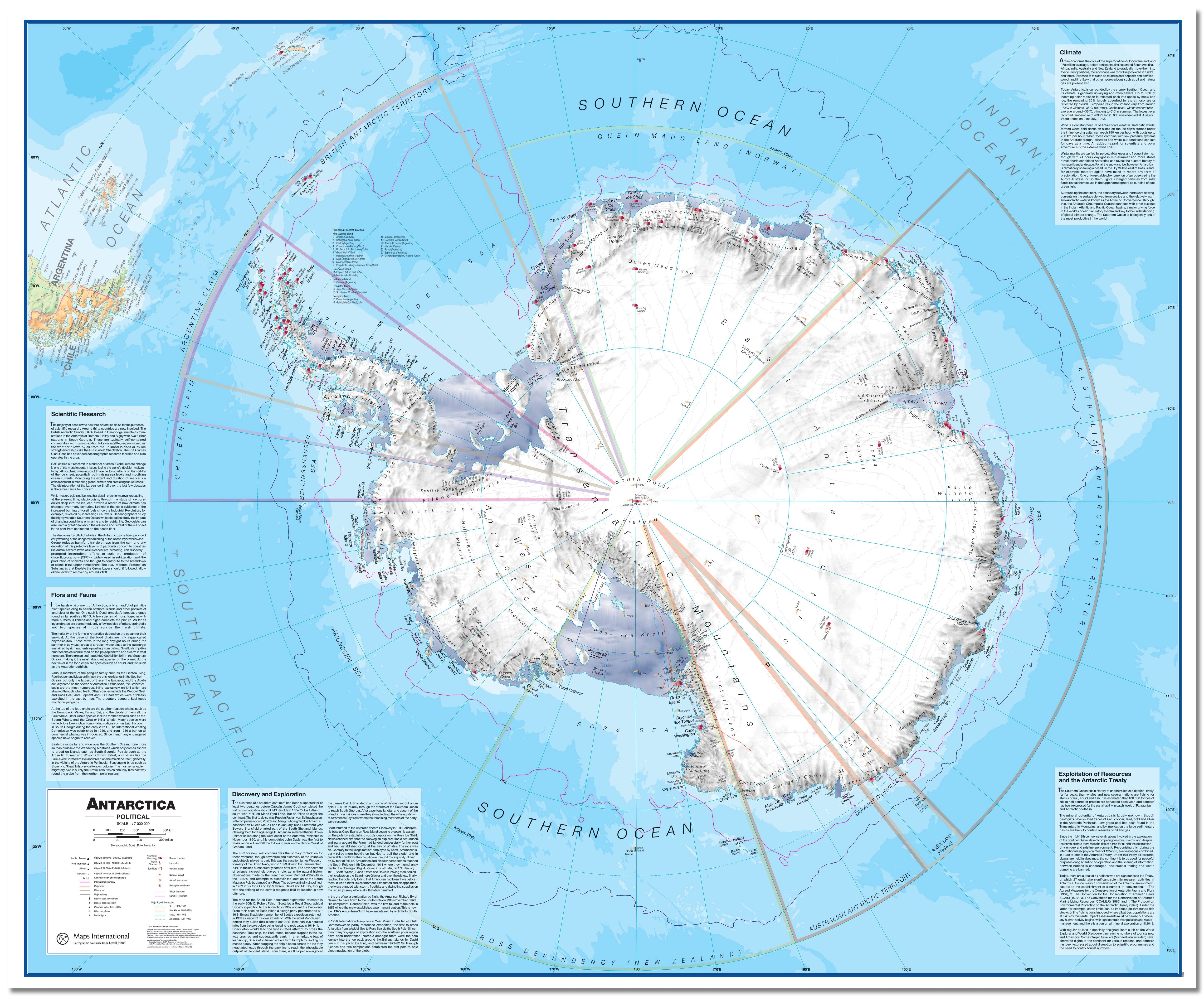 CT00015_LU_LMBRD - Antarctica Wall Map Political