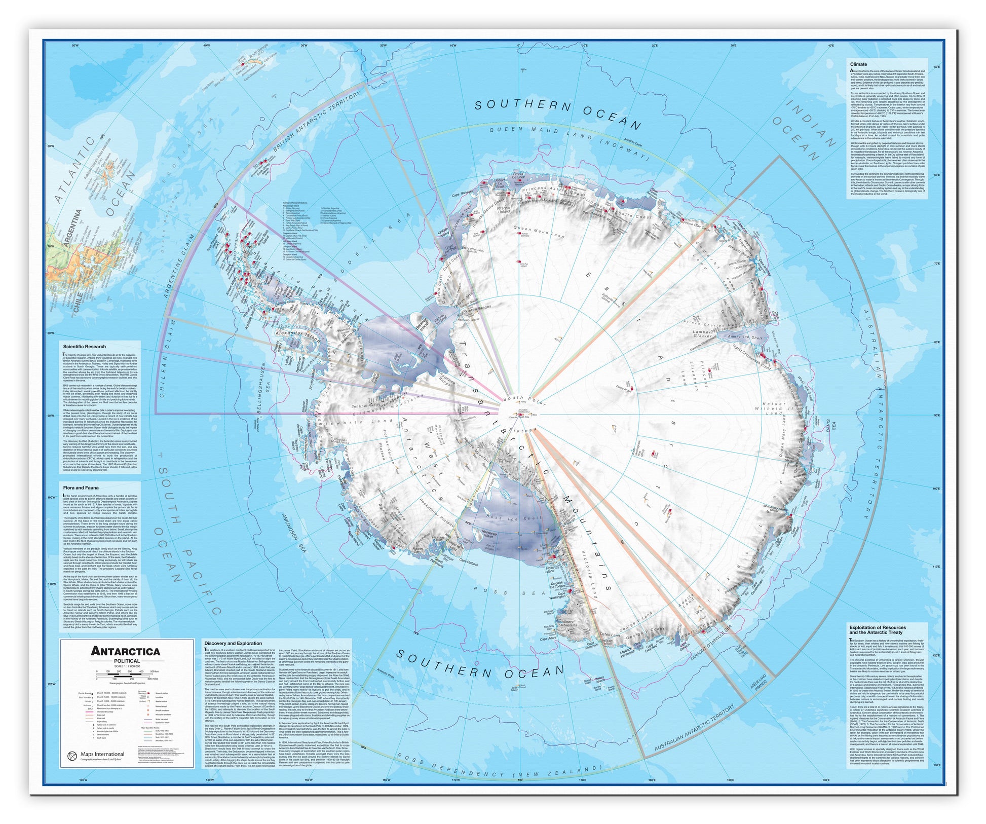 CT00015_LU_CANVA - Antarctica Wall Map Political