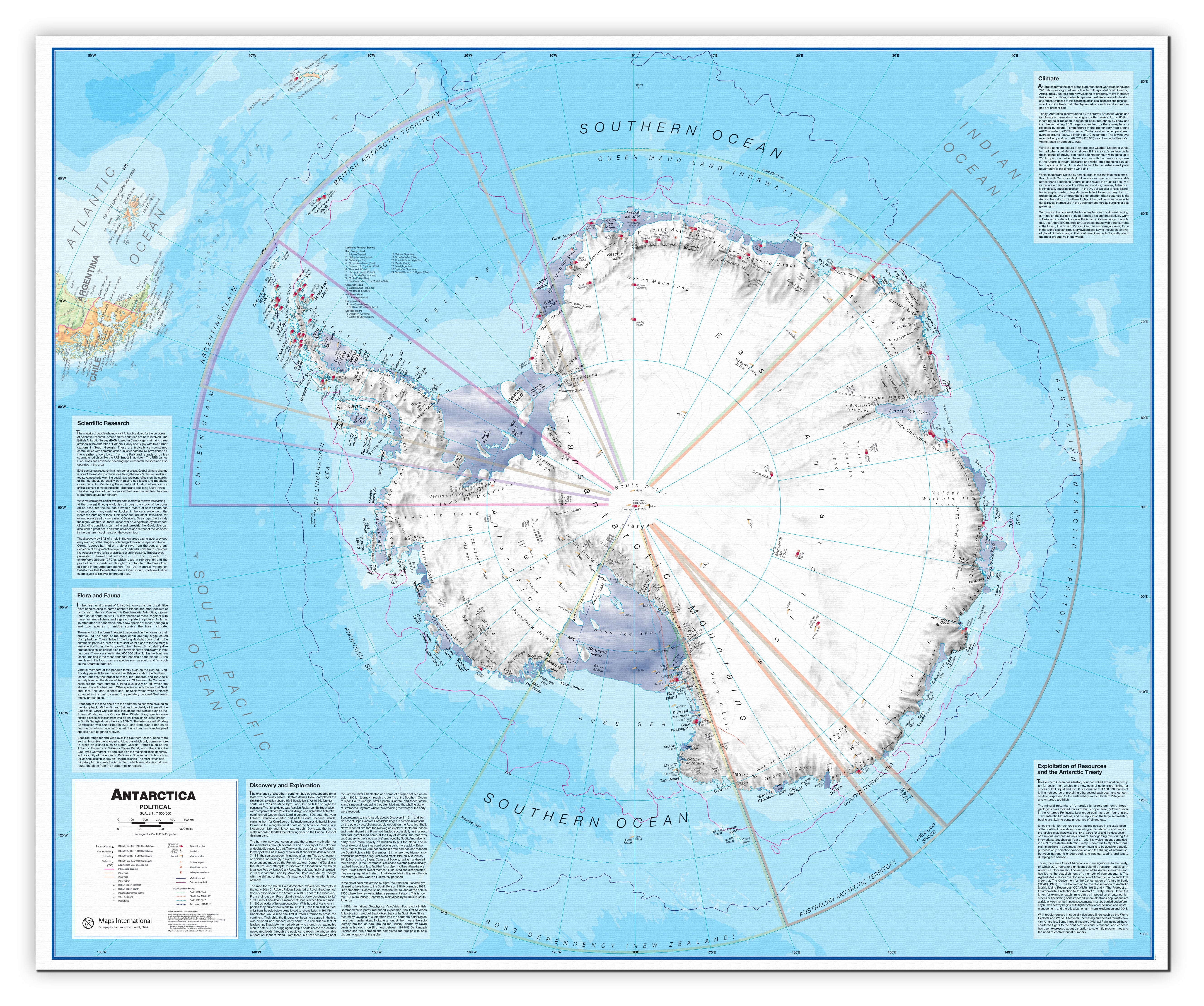 CT00015_LU_CANVA - Antarctica Wall Map Political