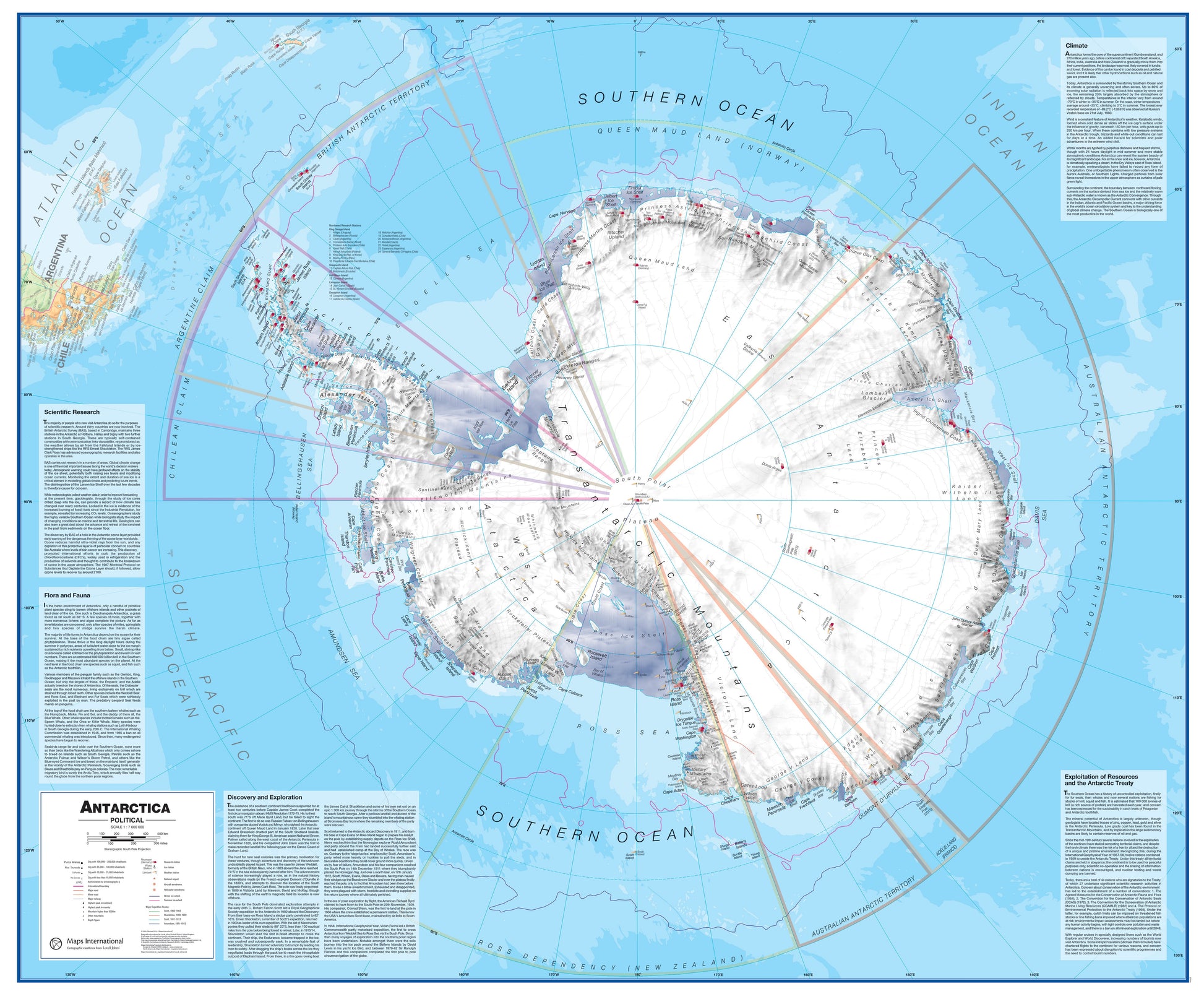 CT00015_LU_PAPER - Antarctica Wall Map Political