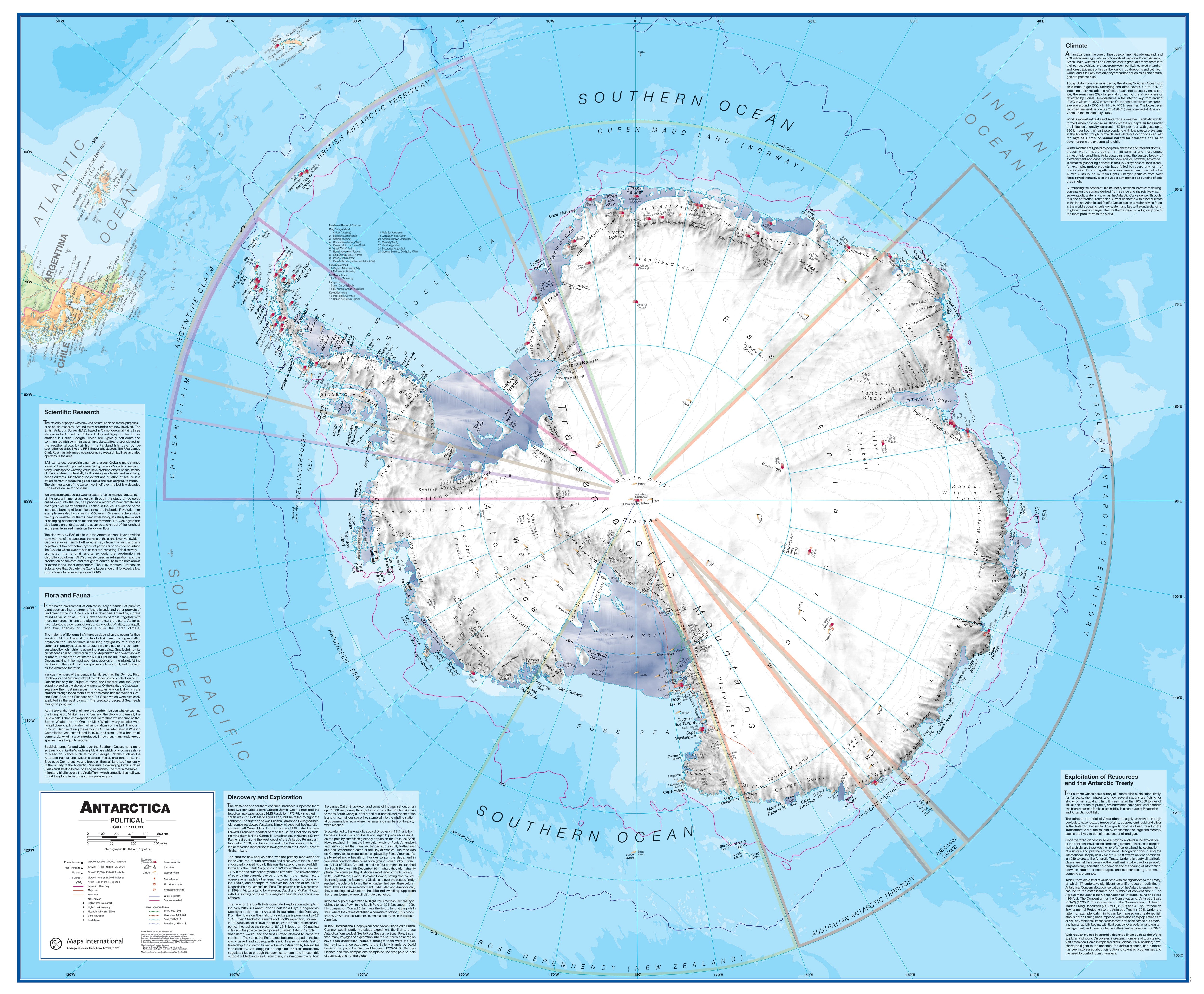 CT00015_LU_PAPER - Antarctica Wall Map Political