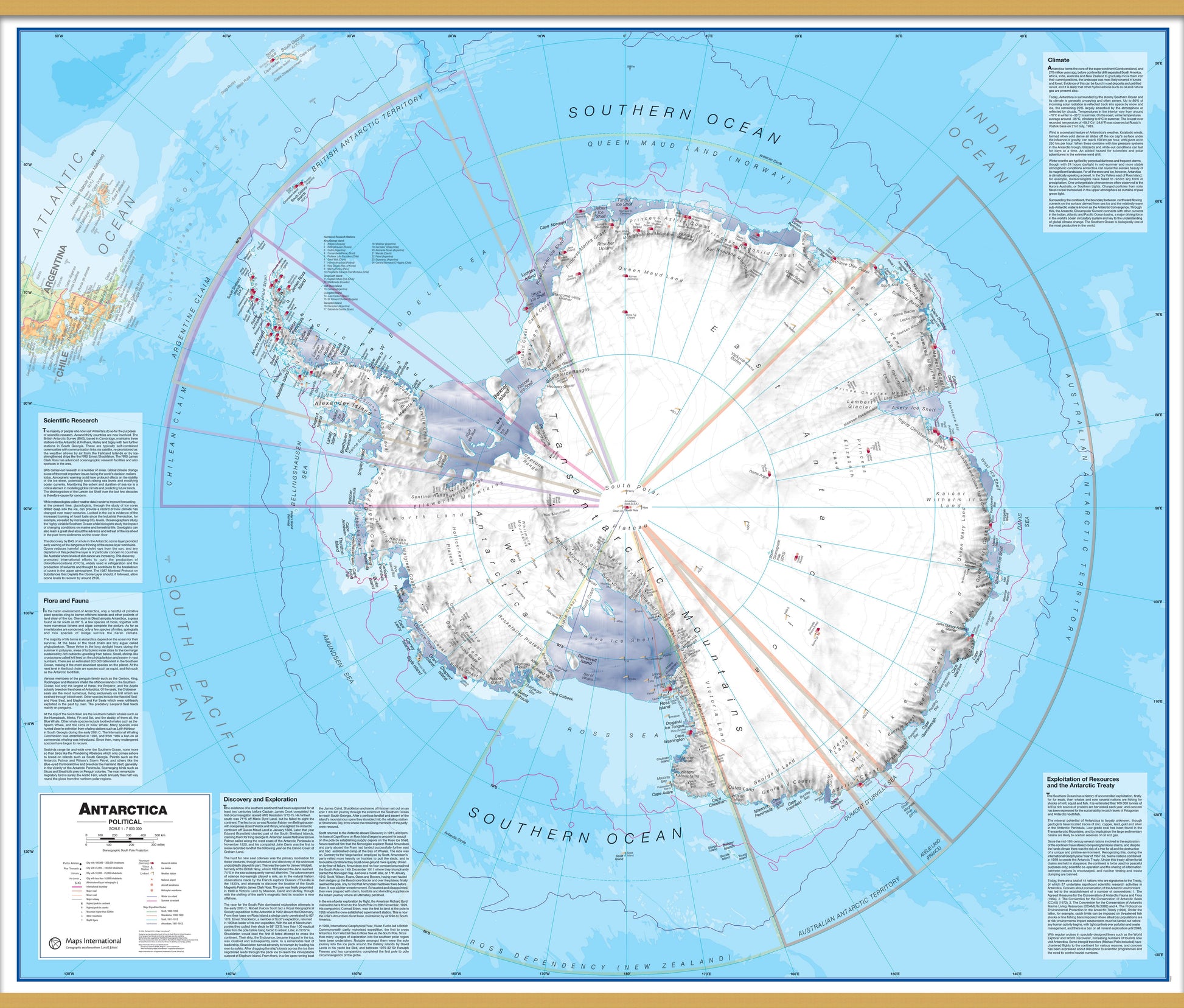 CT00015_H_LWDHB - Antarctica Wall Map Political