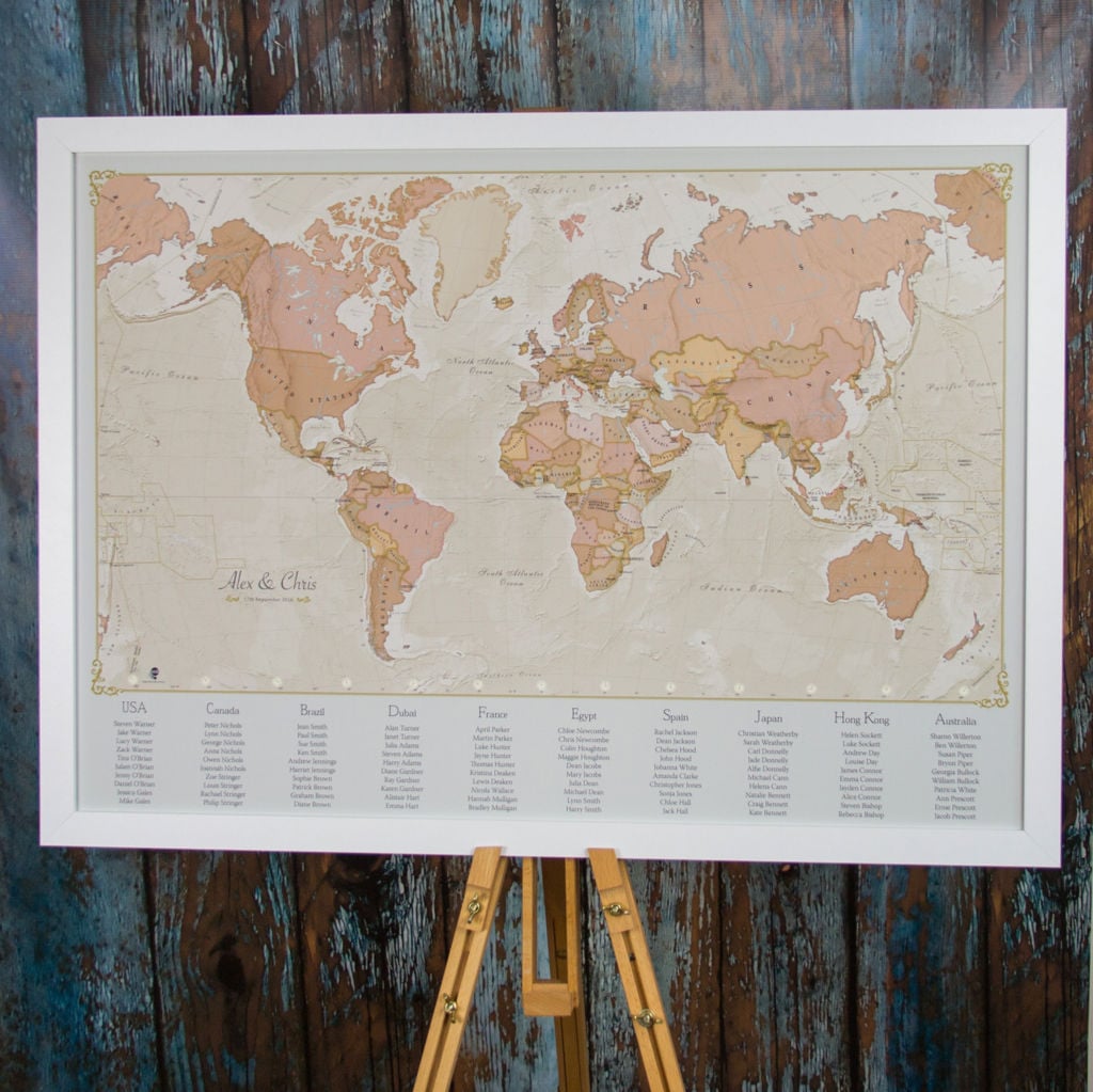 PS01538_M_PNBRD Antique World Map Wedding Table Plan