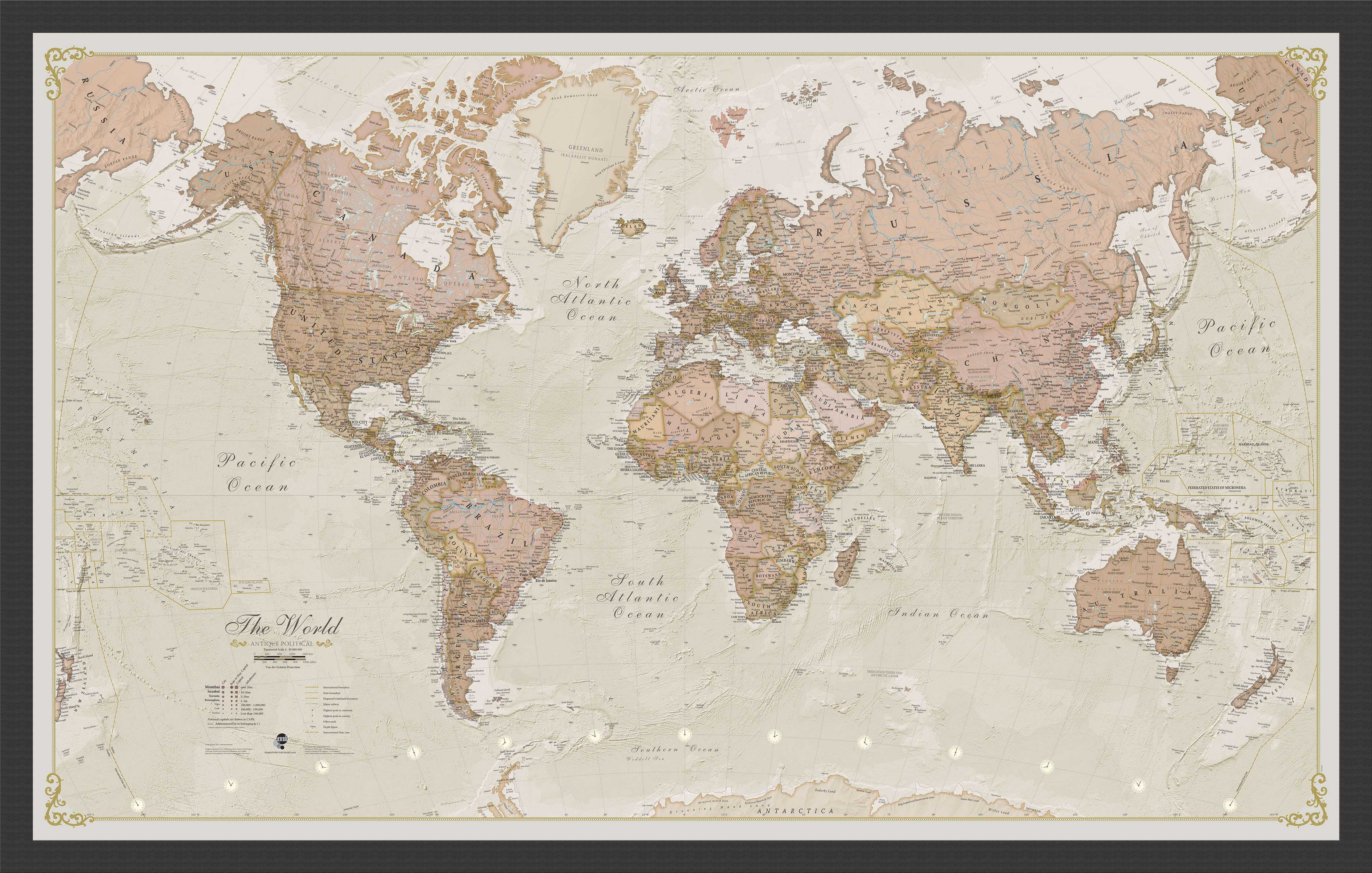 WM01164_M_BWBLA - Vintage Map of the World