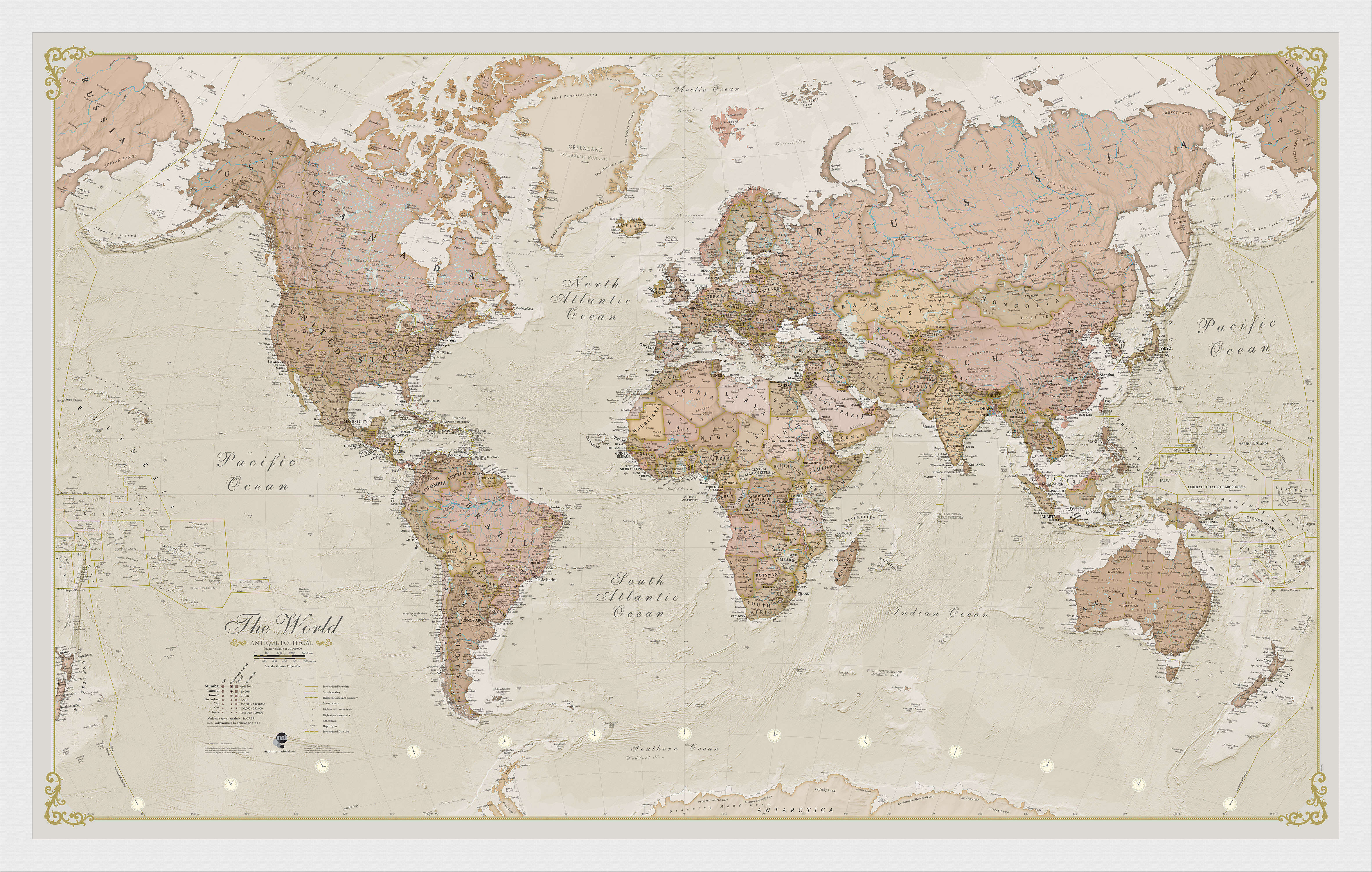 WM01164_S_BWWHI - Vintage Map of the World