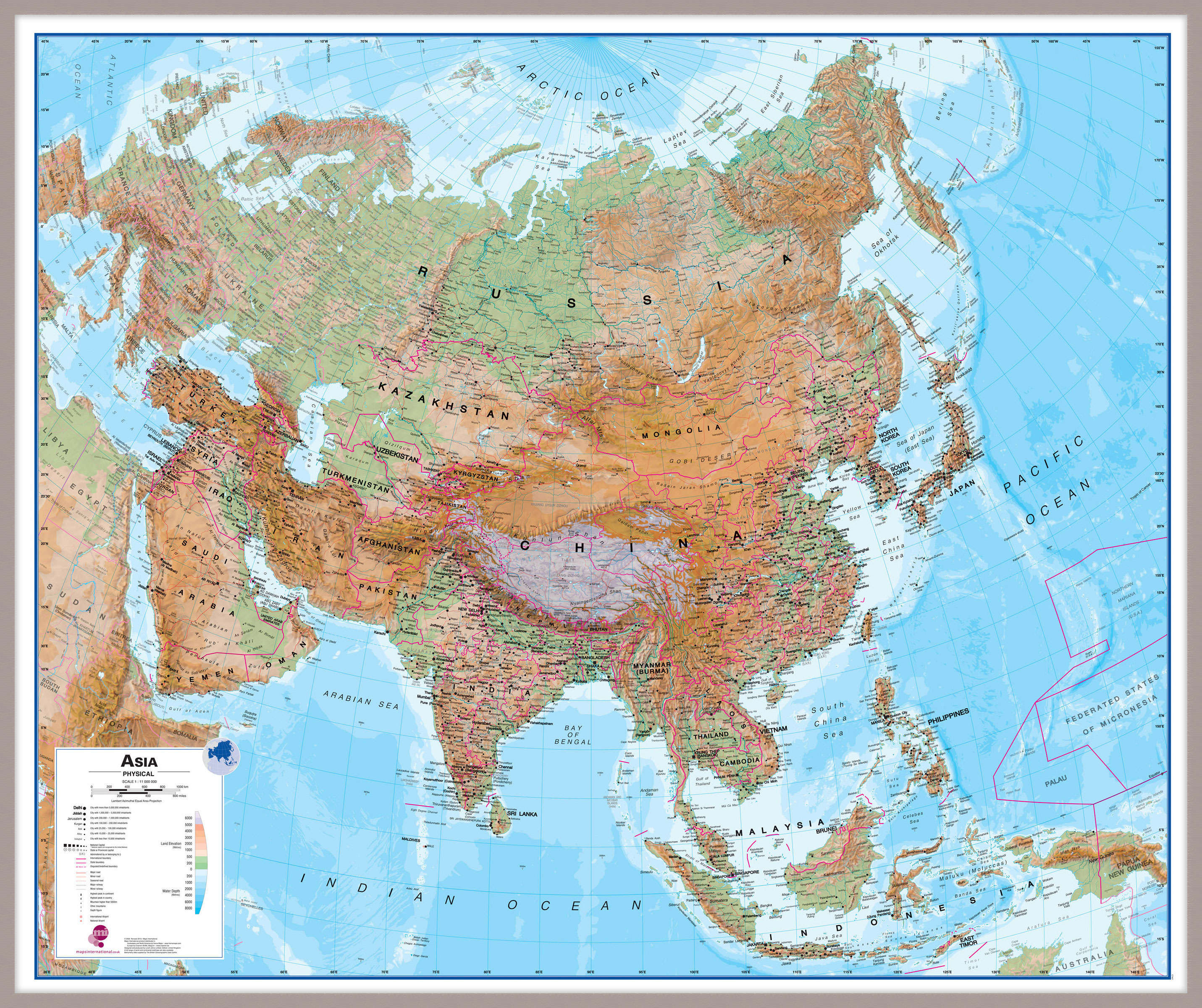 CT00407_L_LBDAL - Asia Wall Map Physical
