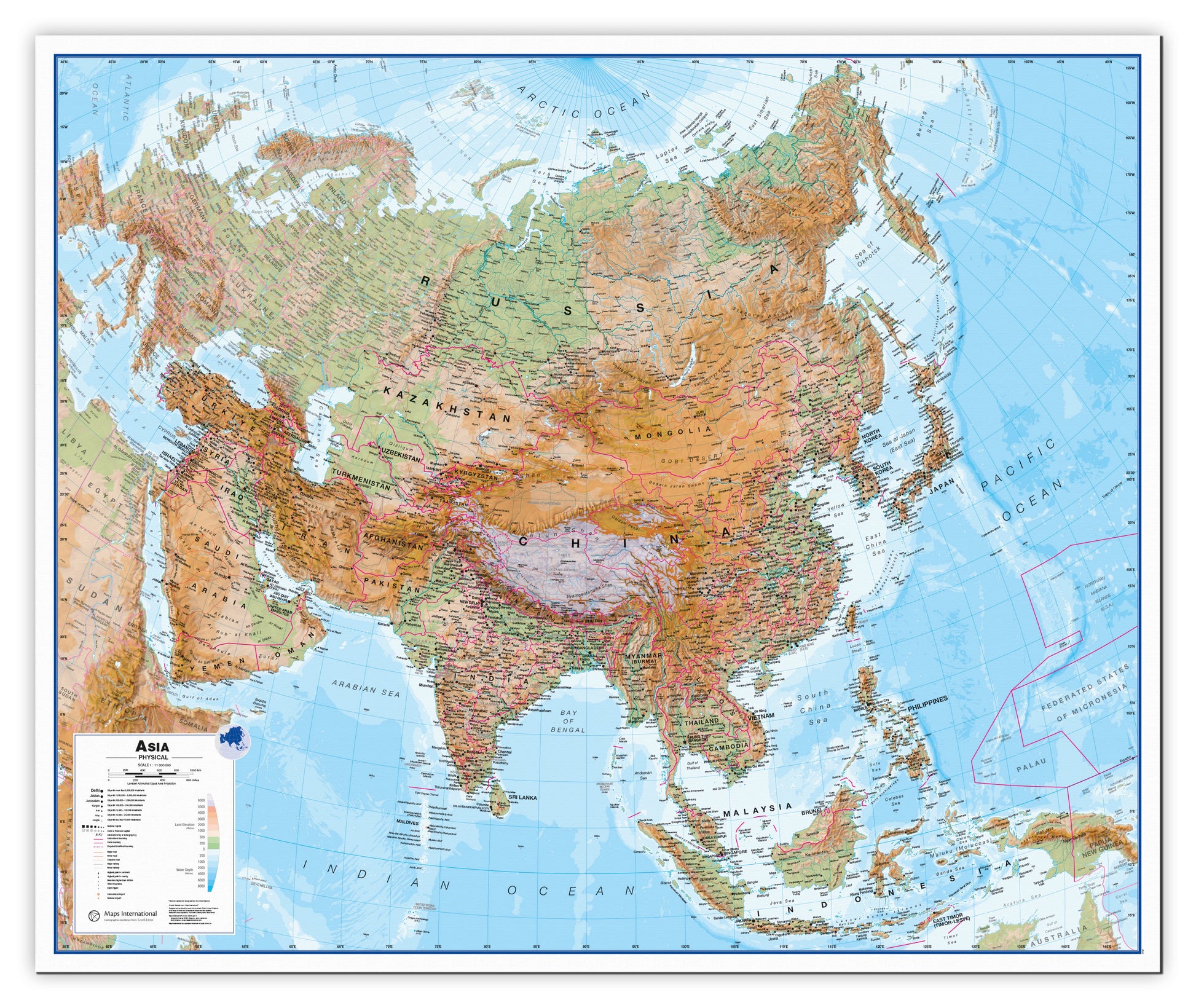 CT00407_LU_CANVA - Asia Wall Map Physical