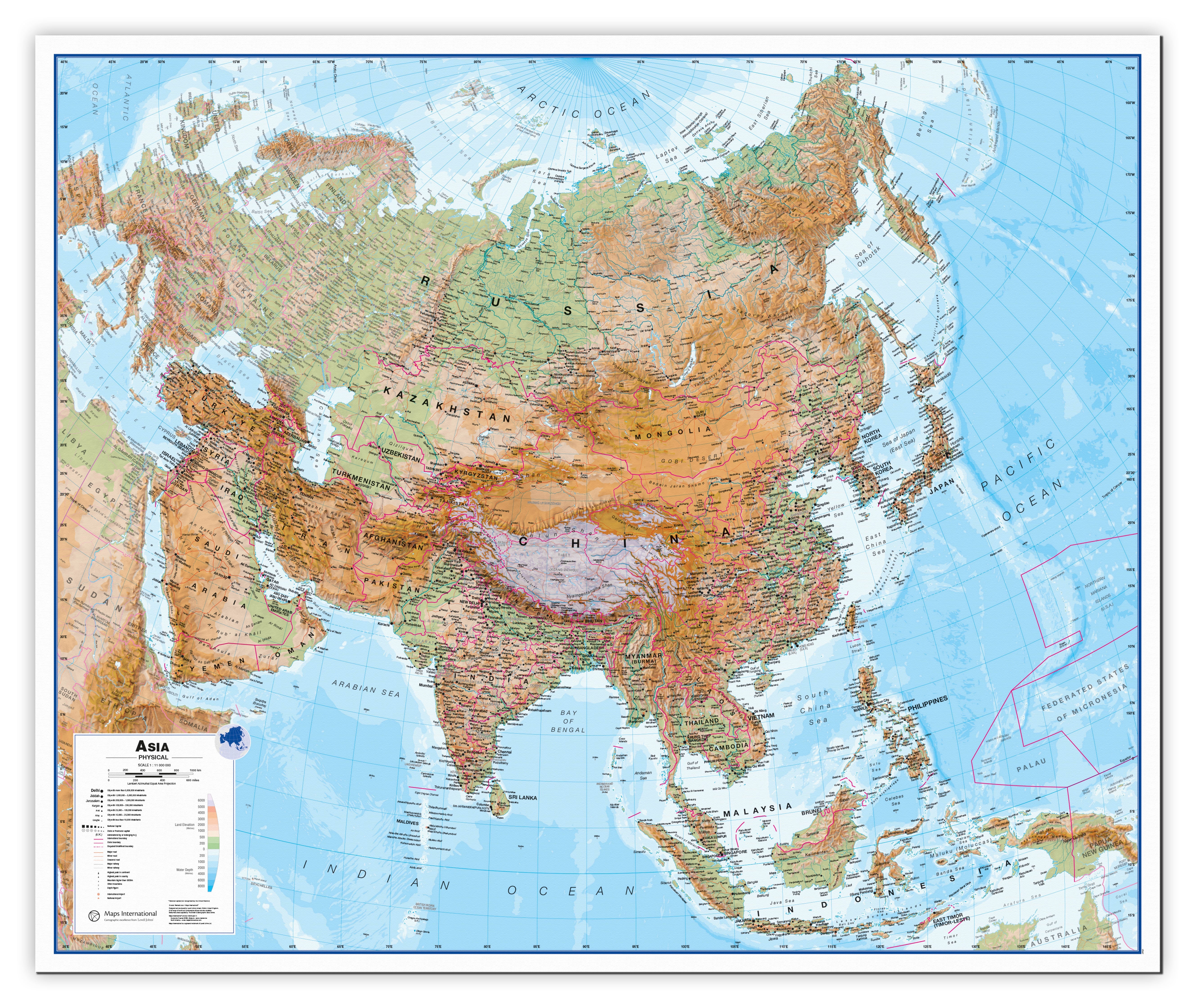 CT00407_LU_CANVA - Asia Wall Map Physical