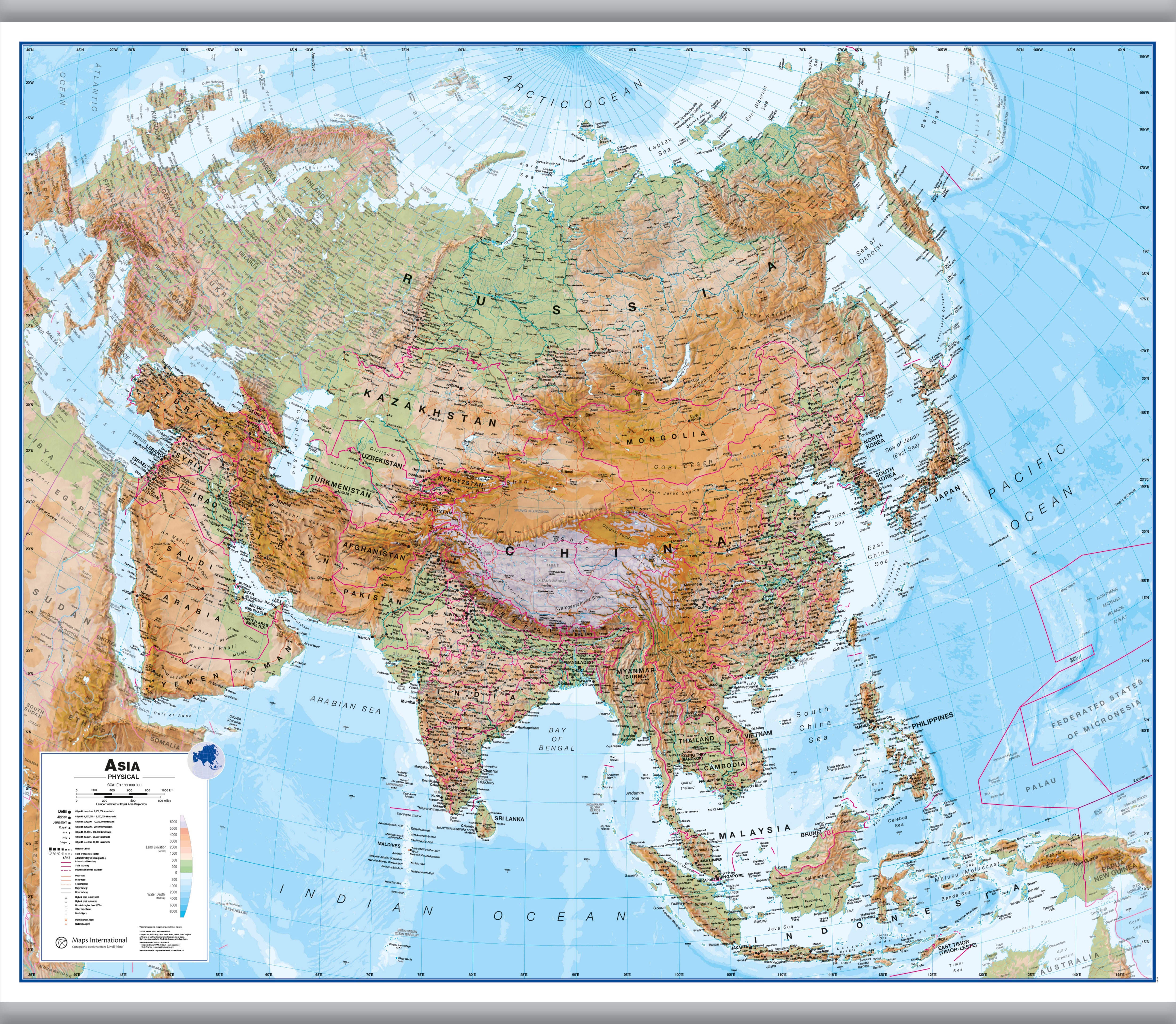 CT00407_H_LAMHB - Asia Wall Map Physical