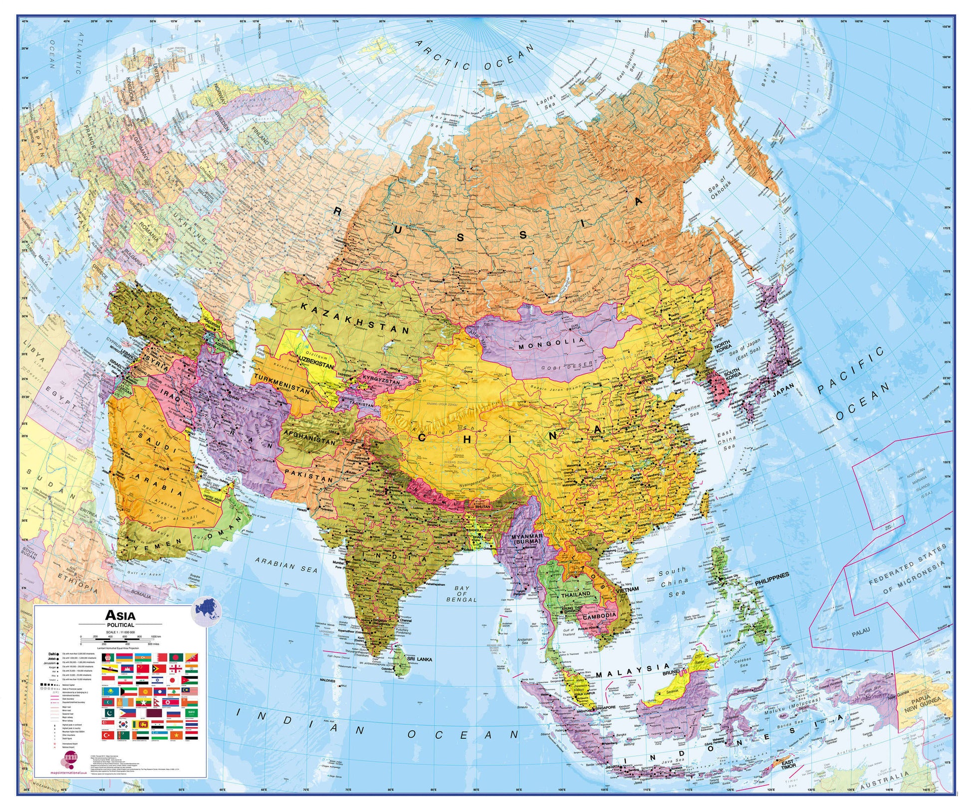 CT00016_L_CANRL - Asia Wall Map Political