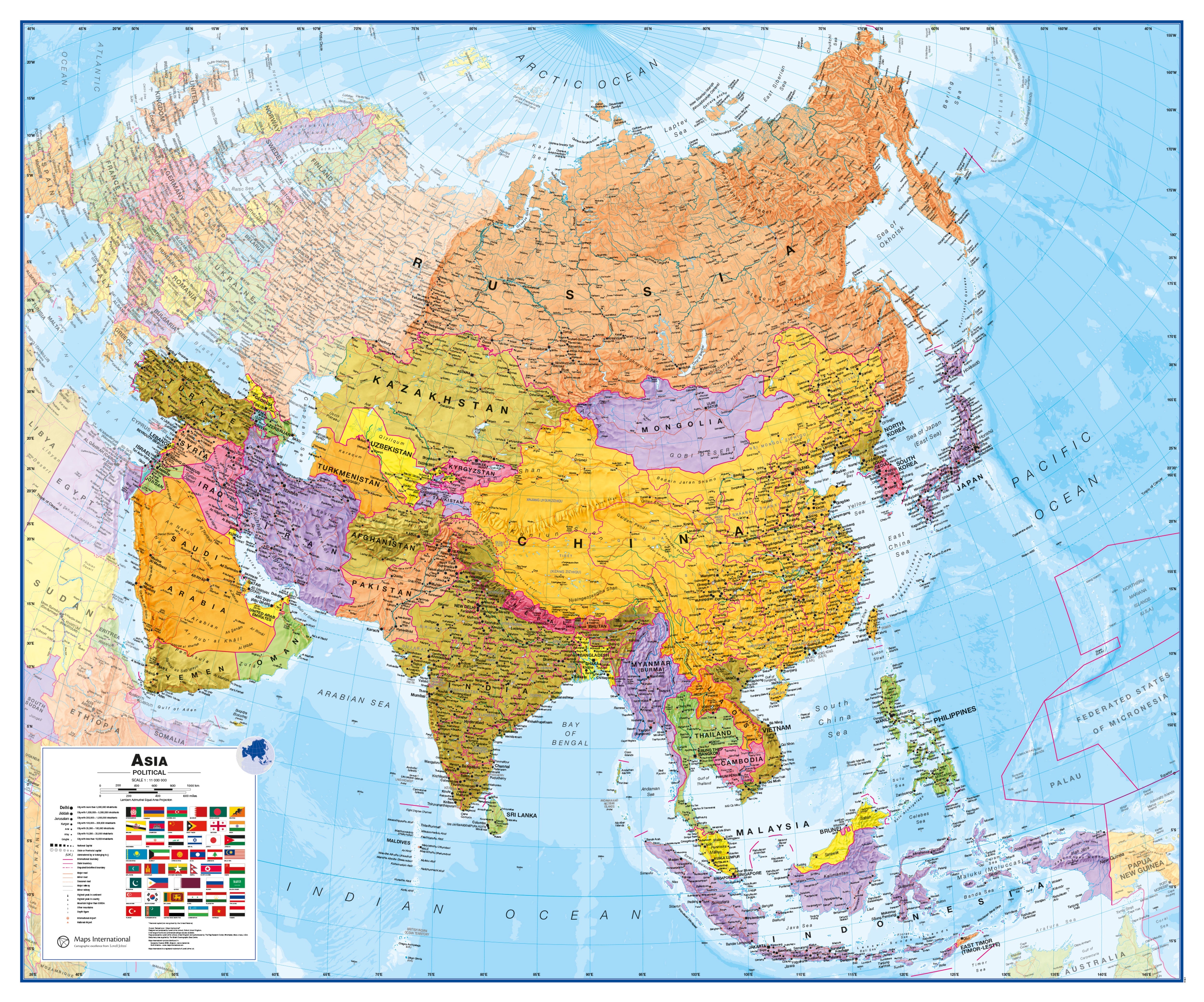 CT00016_LU_PAPER - Asia Wall Map Political