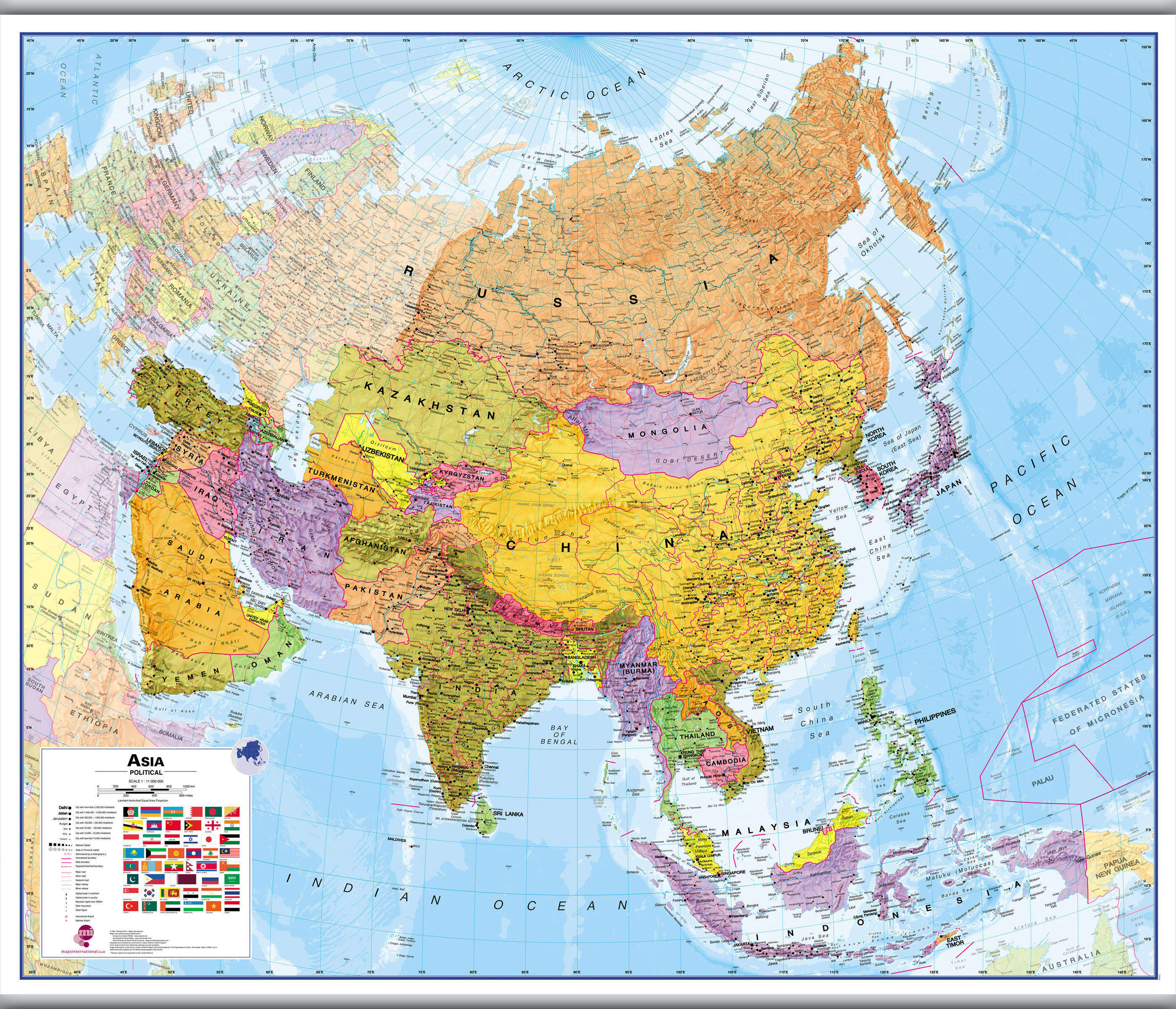 CT00016_L_CANHB - Asia Wall Map Political