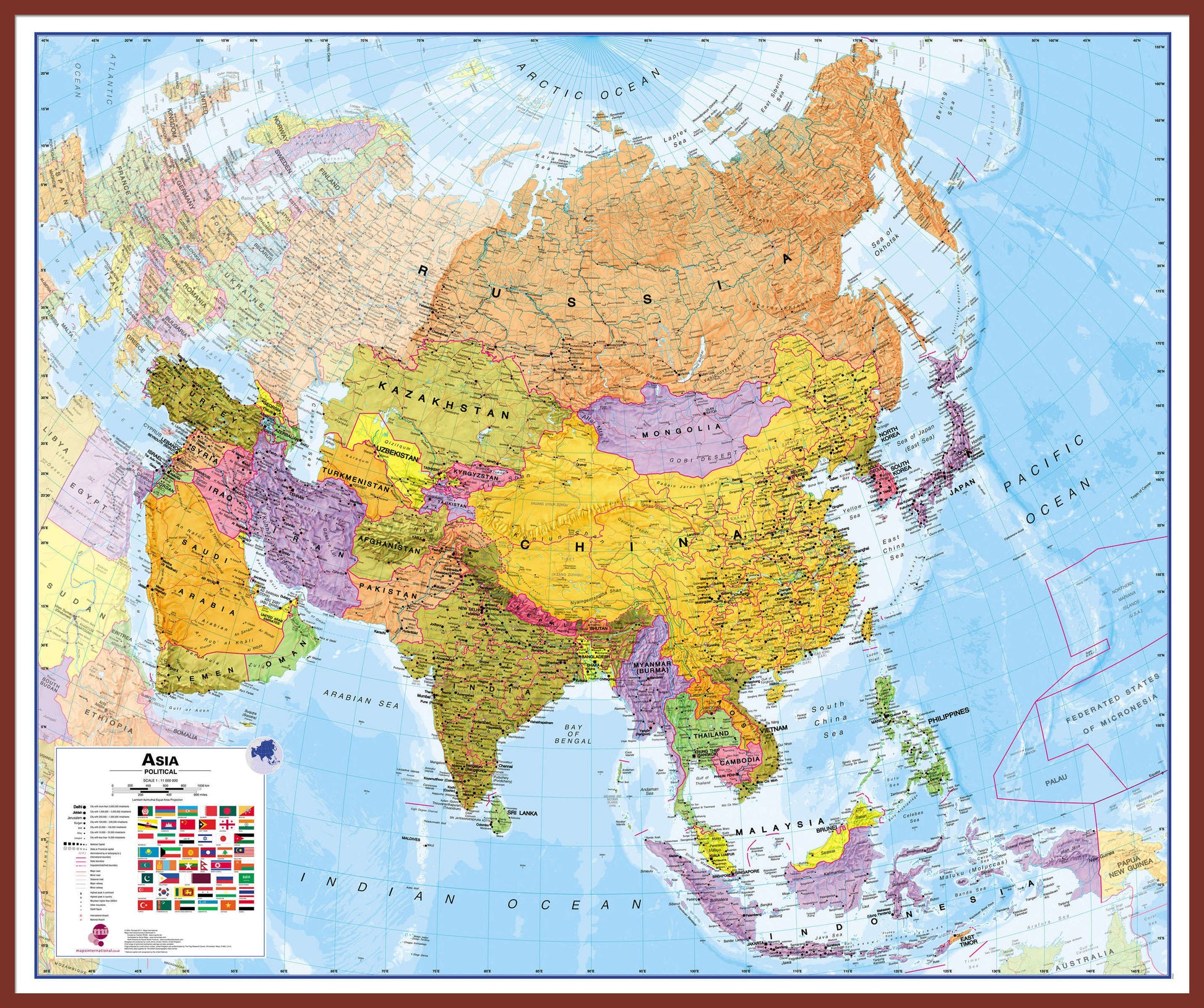 CT00016_H_LBDOK - Asia Wall Map Political