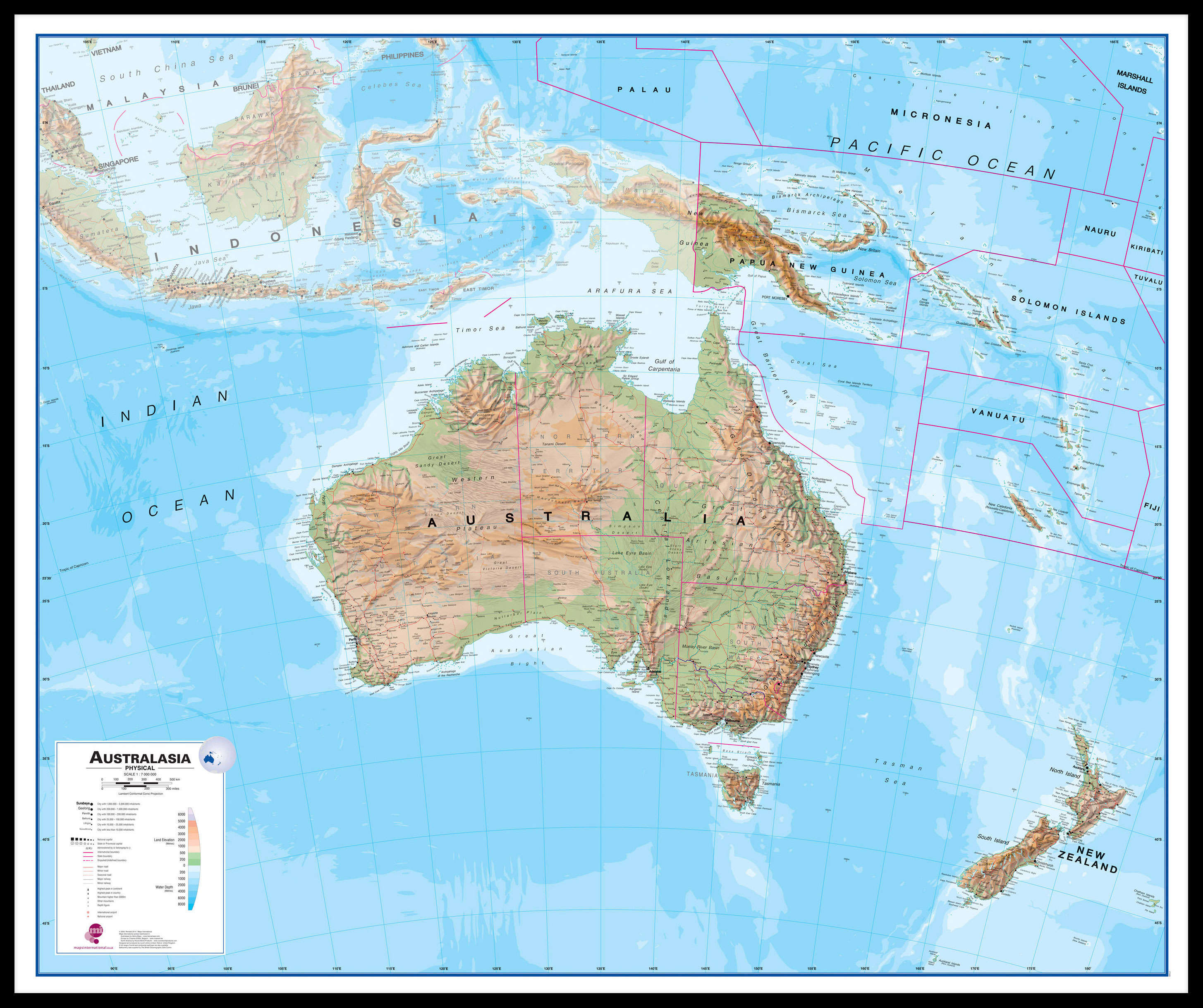 CT00408_L_LBDBL - Australasia Wall Map Physical