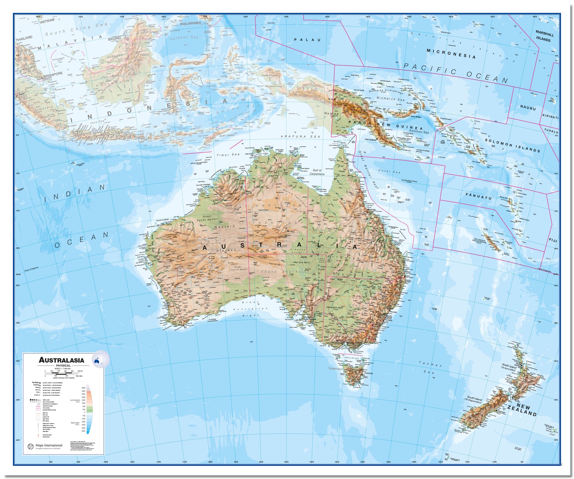 CT00408_LU_LMBRD - Australasia Wall Map Physical