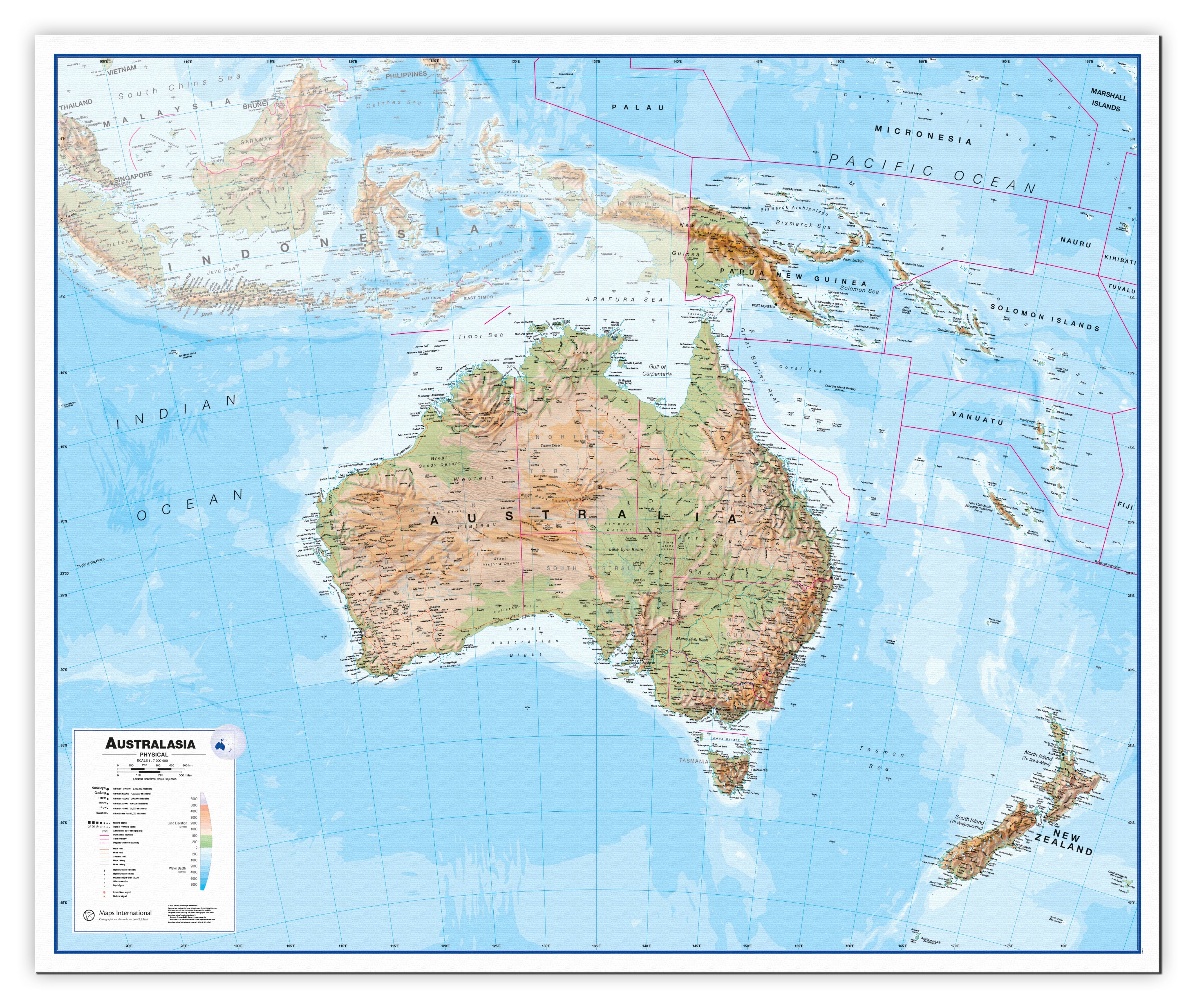 CT00408_LU_CANVA - Australasia Wall Map Physical