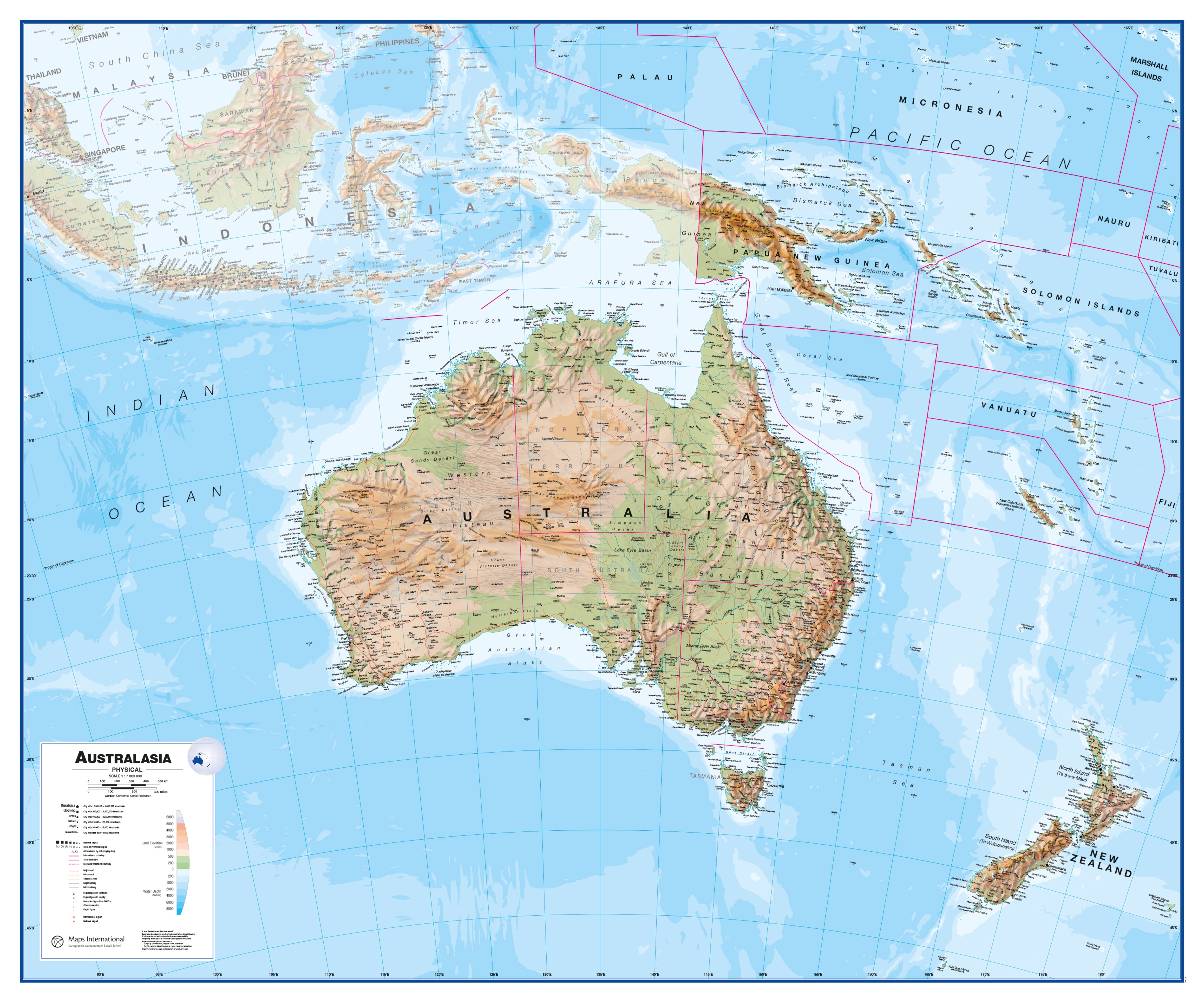 CT00408_LU_PAPER - Australasia Wall Map Physical