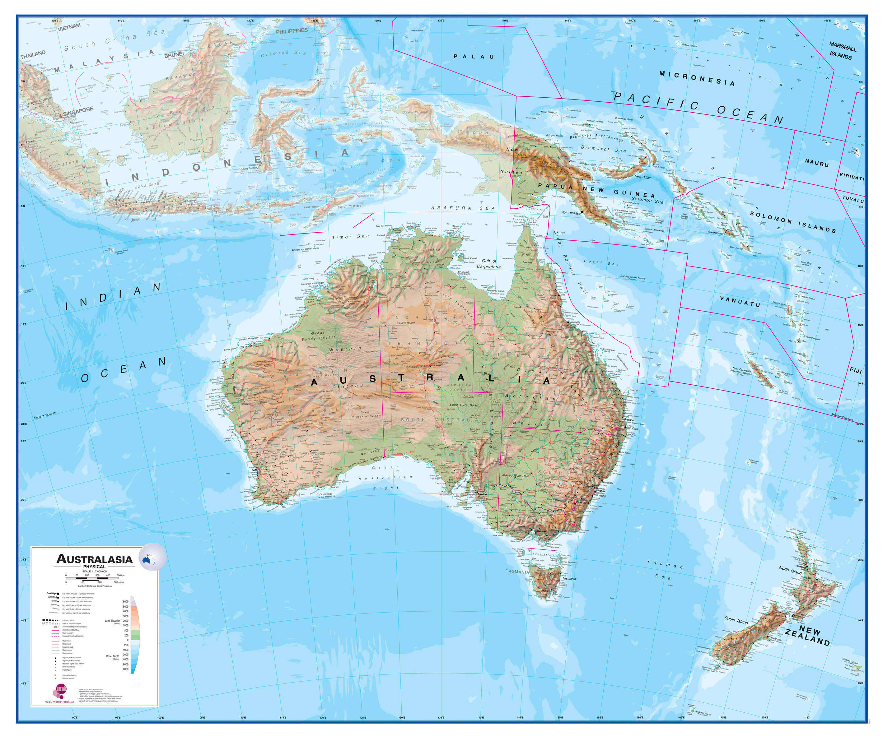 CT00408_L_CANRL - Australasia Wall Map Physical