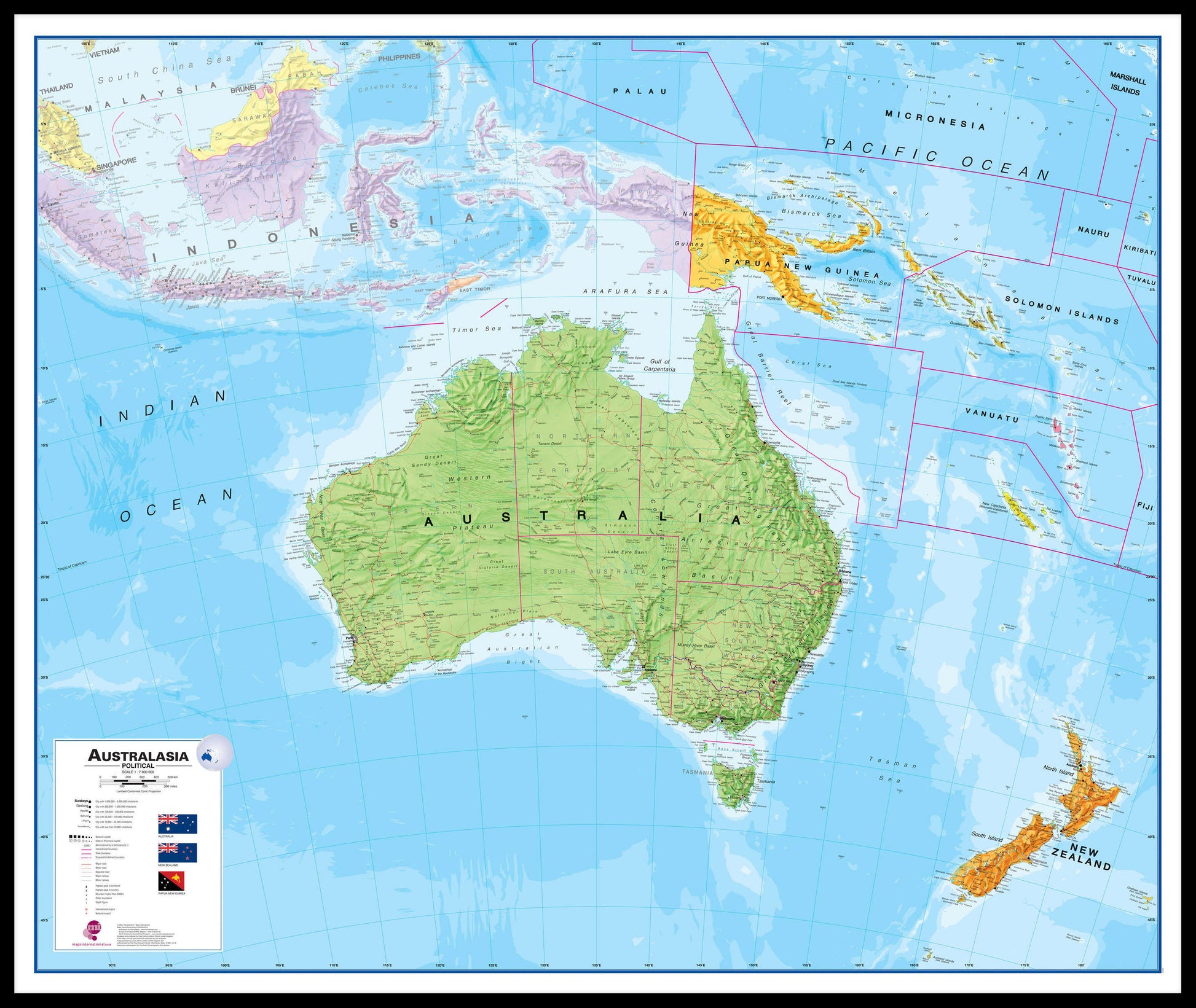 CT00017_H_LBDBL - Australasia Wall Map Political
