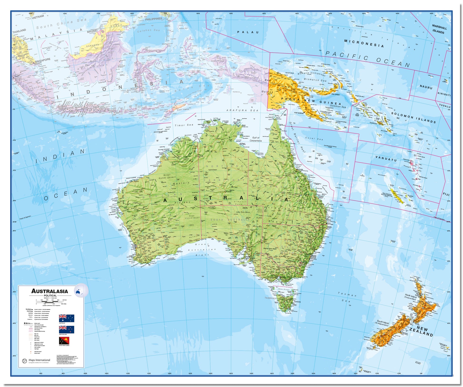 CT00017_LU_LMBRD - Australasia Wall Map Political