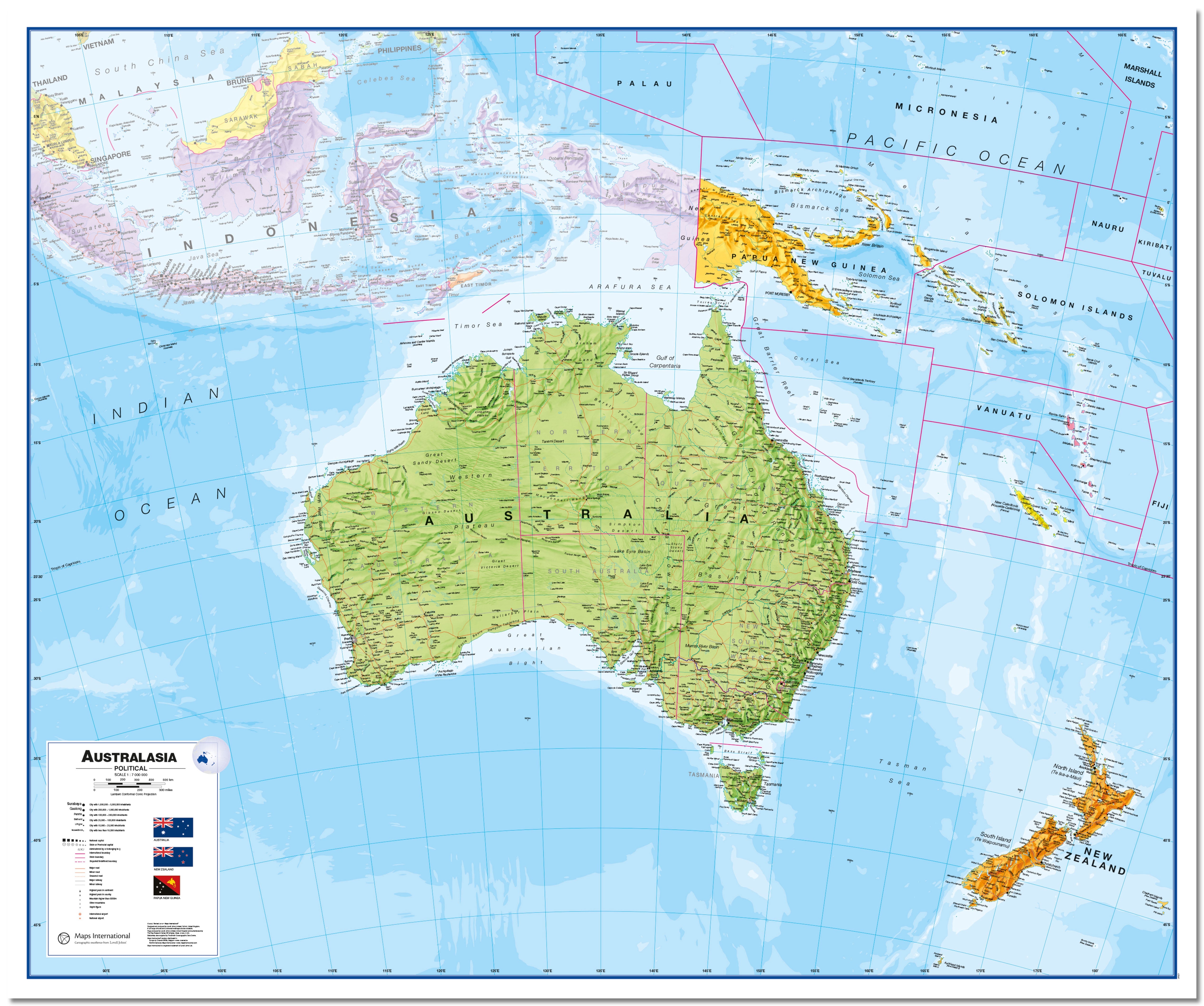 CT00017_LU_LMBRD - Australasia Wall Map Political