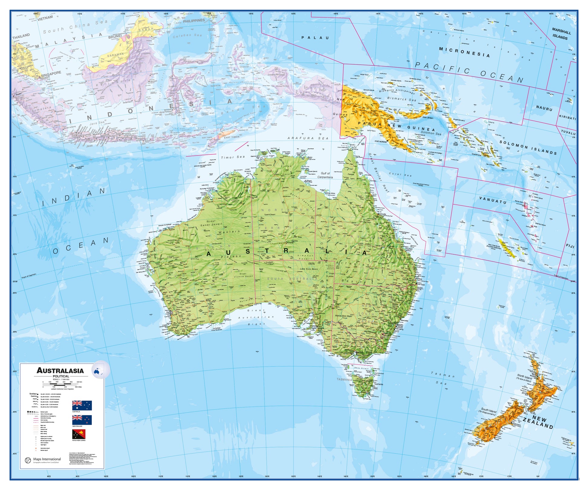 CT00017_LU_LAMIN - Australasia Wall Map Political