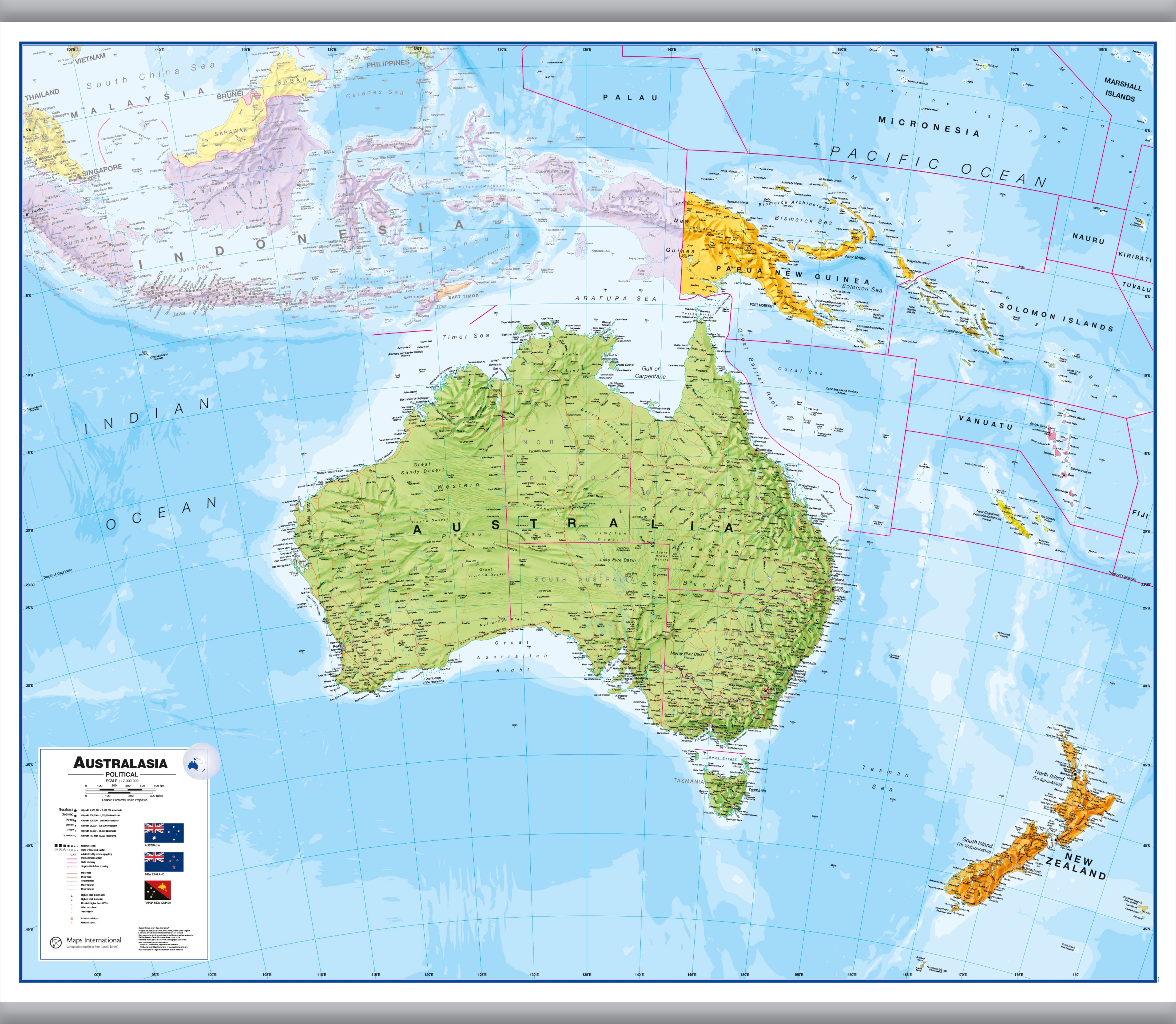 CT00017_LU_LAMHB - Australasia Wall Map Political