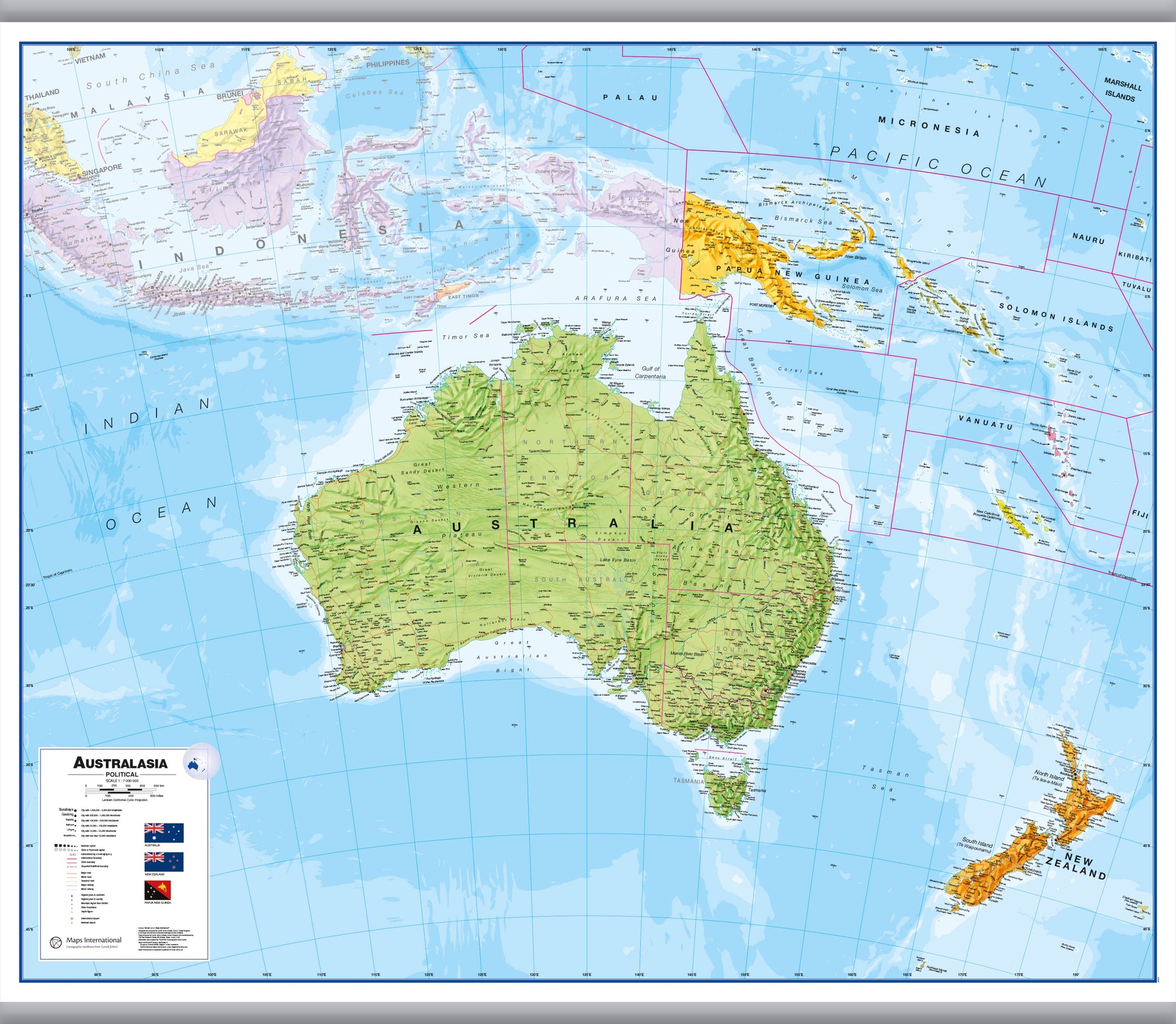 CT00017_LU_CANHB - Australasia Wall Map Political